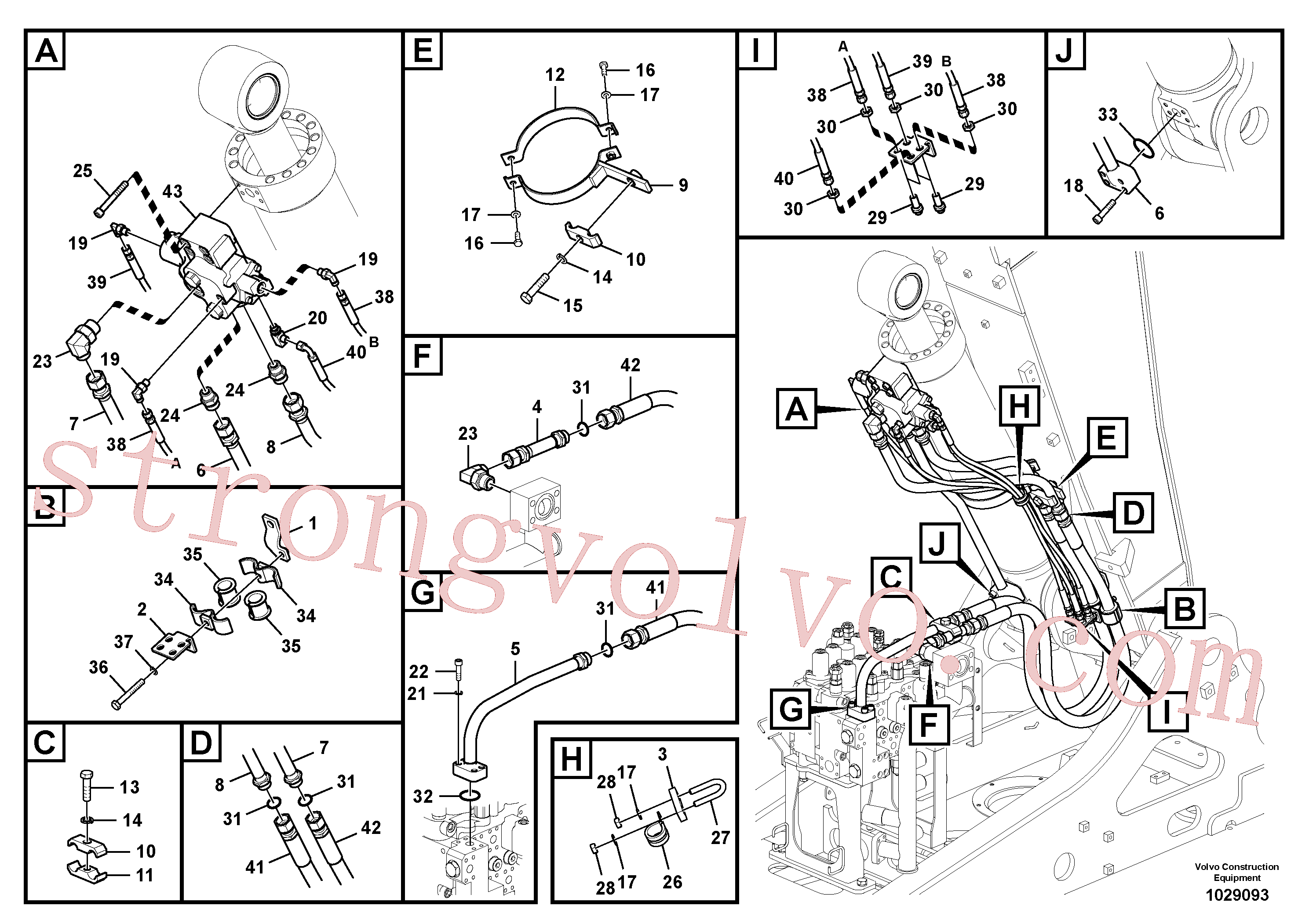 VOE14538548 Volvo Hidráulica de serviço, cilindro da 2ª lança em lança ajustável(1029093 Montagem)
