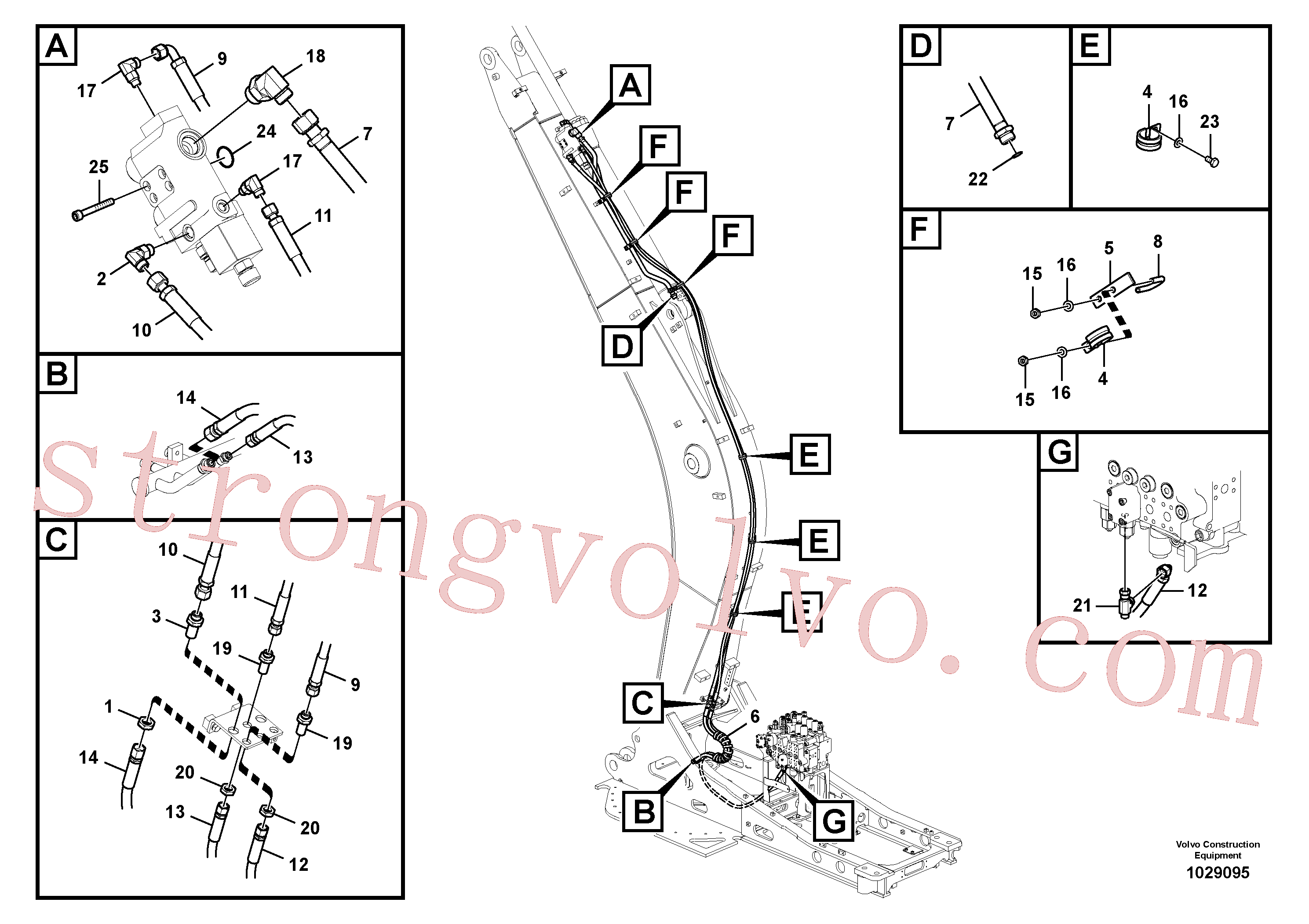 VOE15014453 Volvo Hidráulica de serviço, ruptura do braço de afundamento(1029095 Montagem)