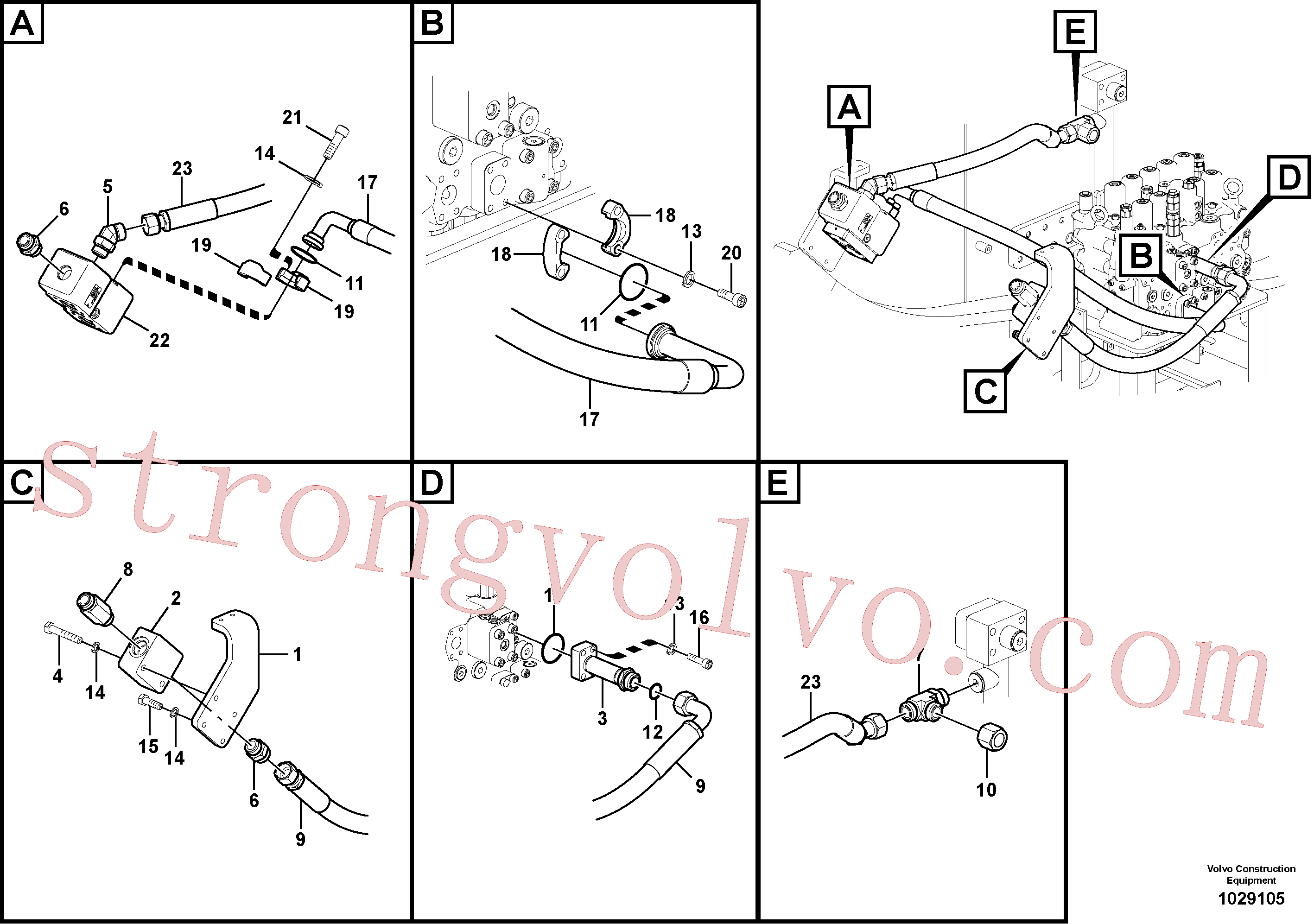 VOE14546294 Volvo Hidráulica de serviço, martelo e cortador para topo(1029105 Montagem)