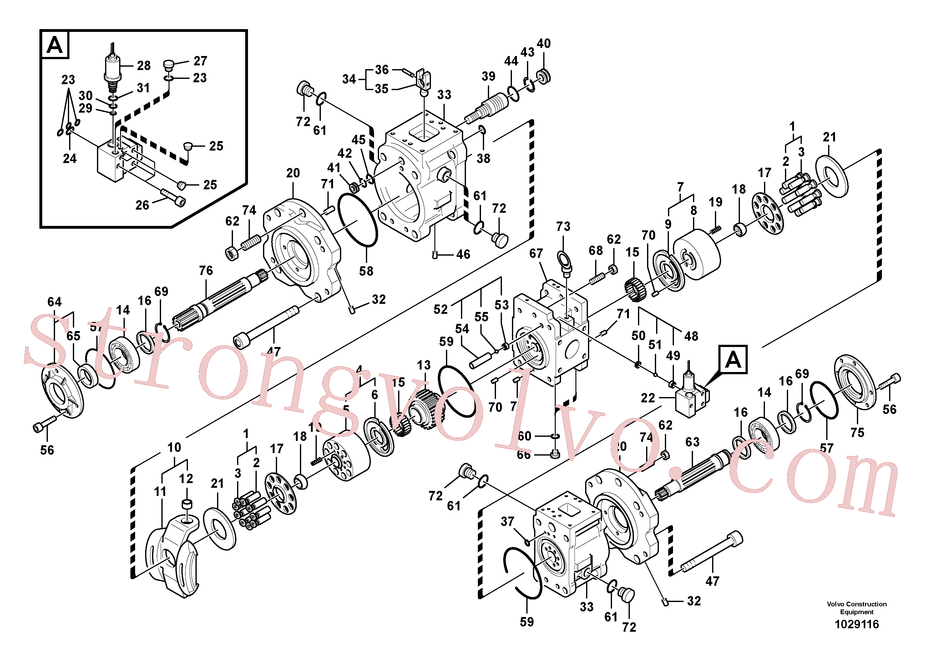 VOE14533612 Volvo Bomba hidráulica(1029116 Montagem)