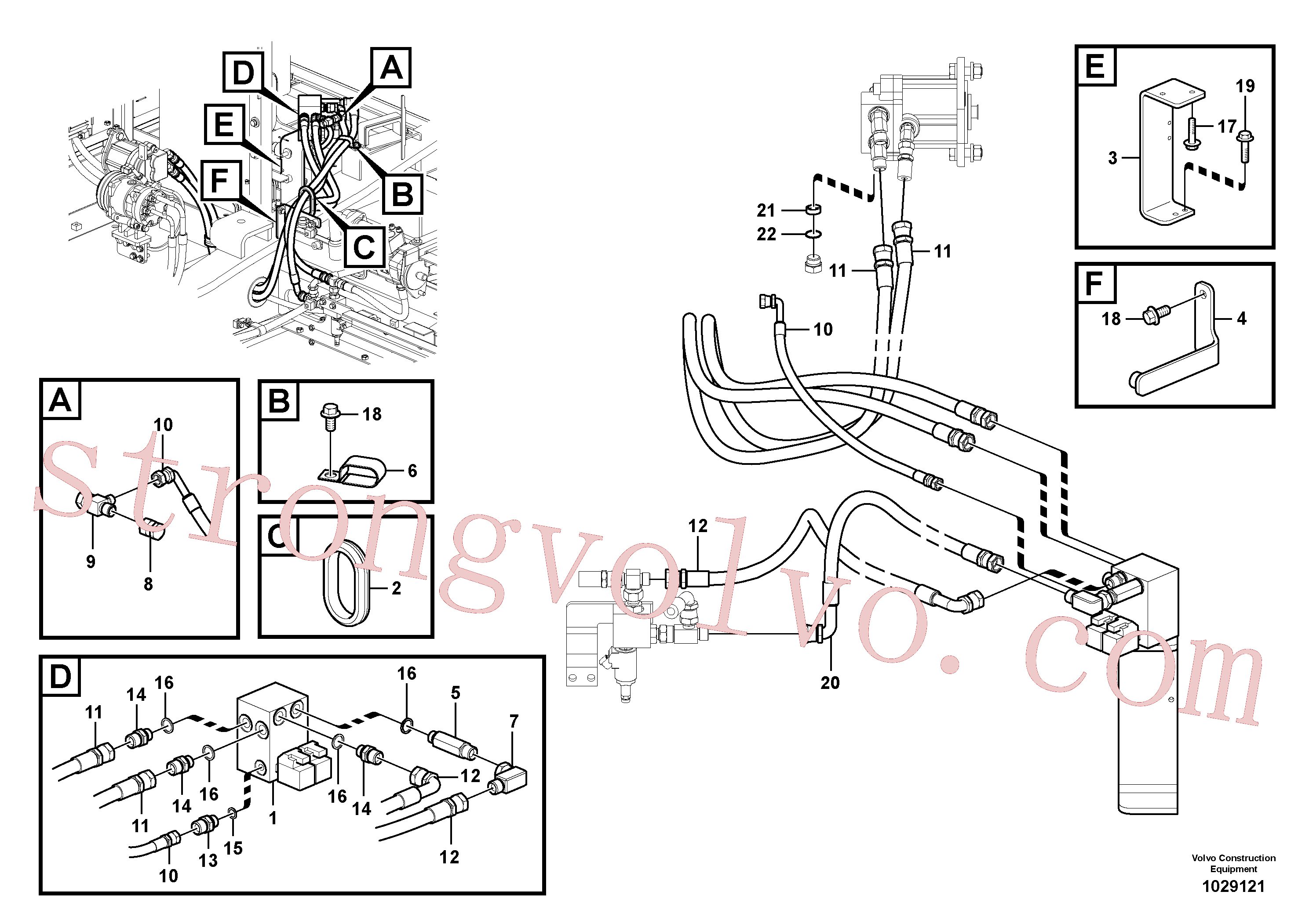 Atacado SA9453-04522 Mangueira completa Volvo escavadeira