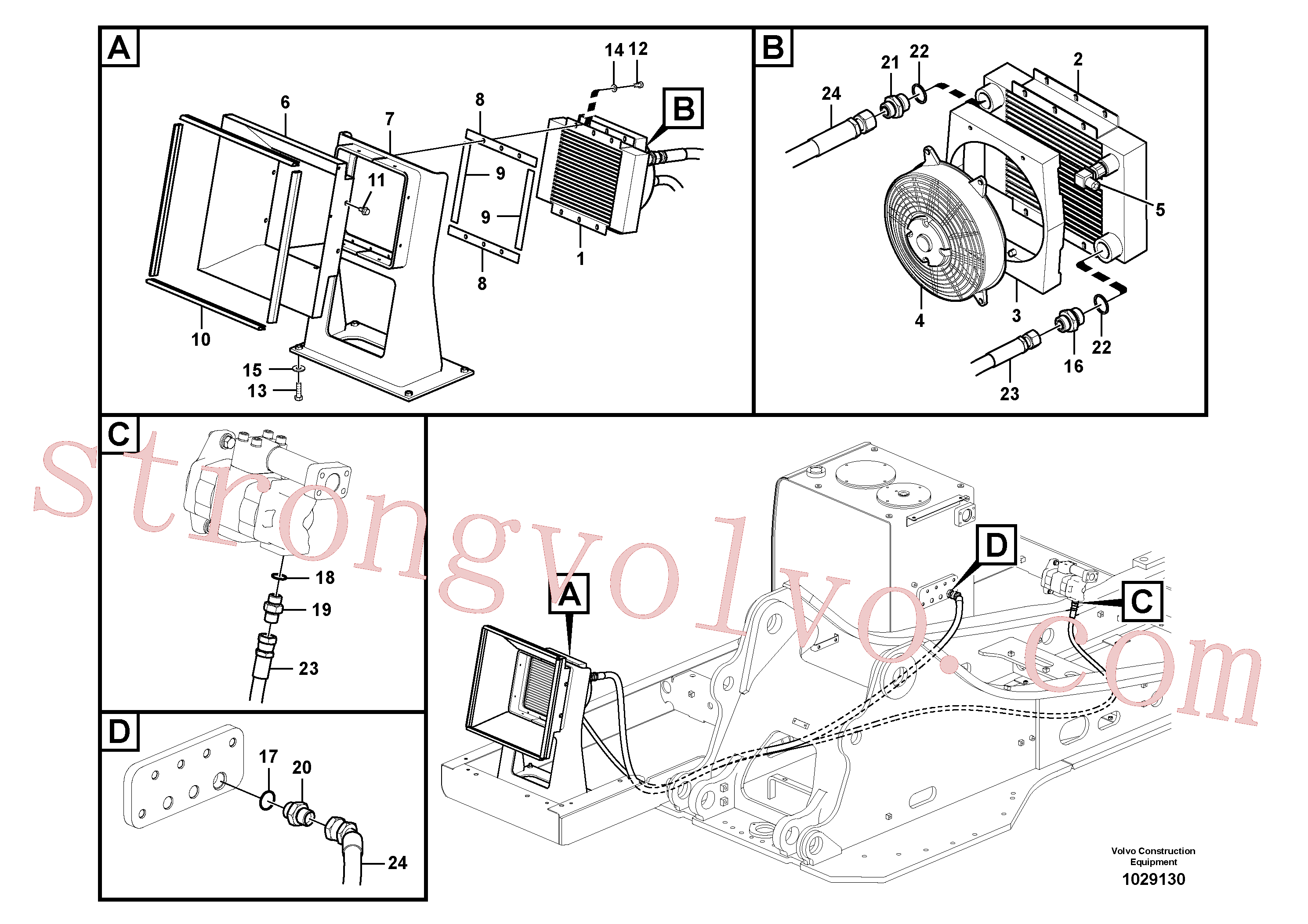 Atacado VOE14551028 Oil Cooler Volvo escavadeira
