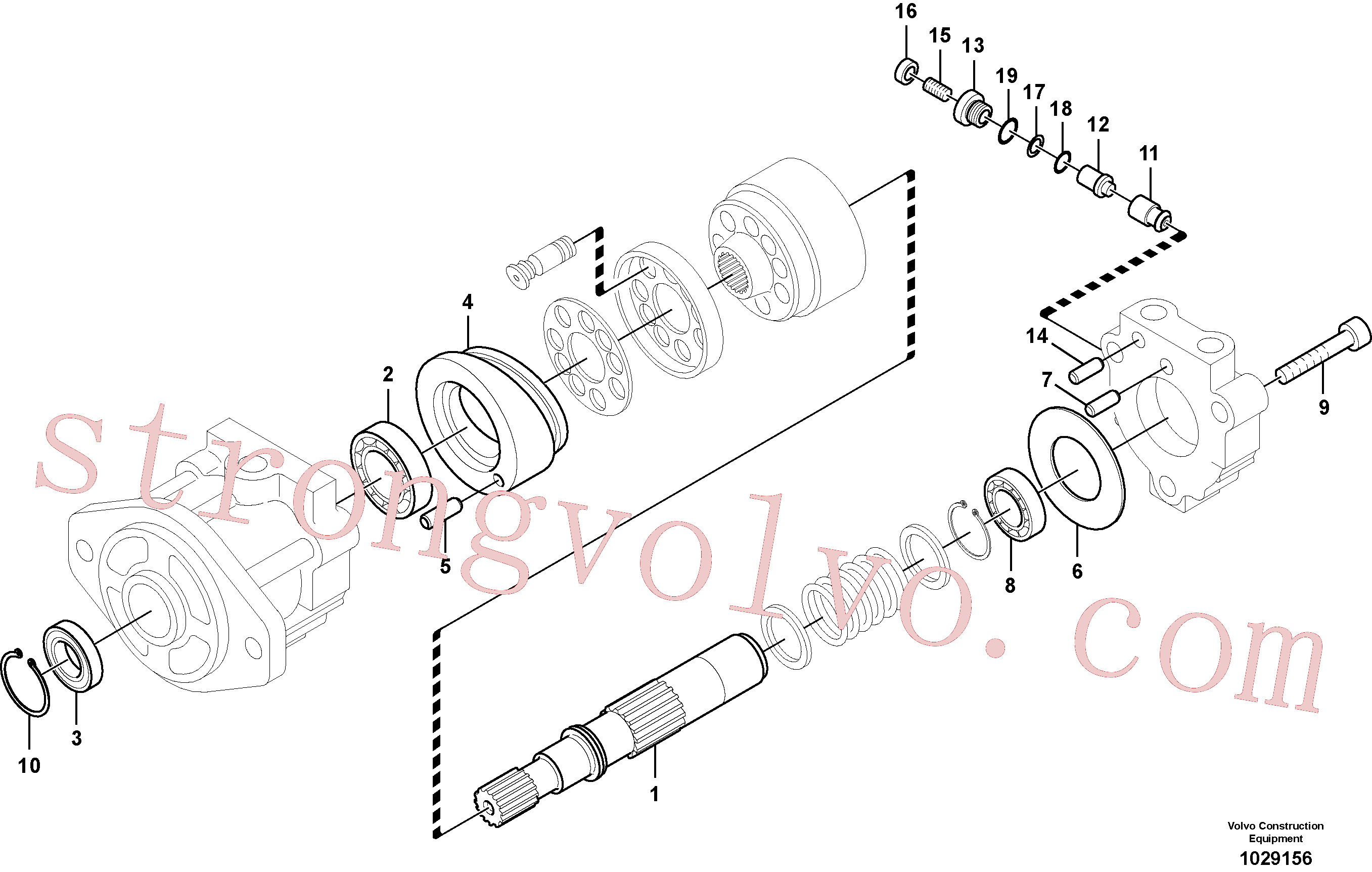 VOE14542956 Volvo Sistema hidráulico, motor da ventoinha refrigerante do óleo(1029156 Montagem)