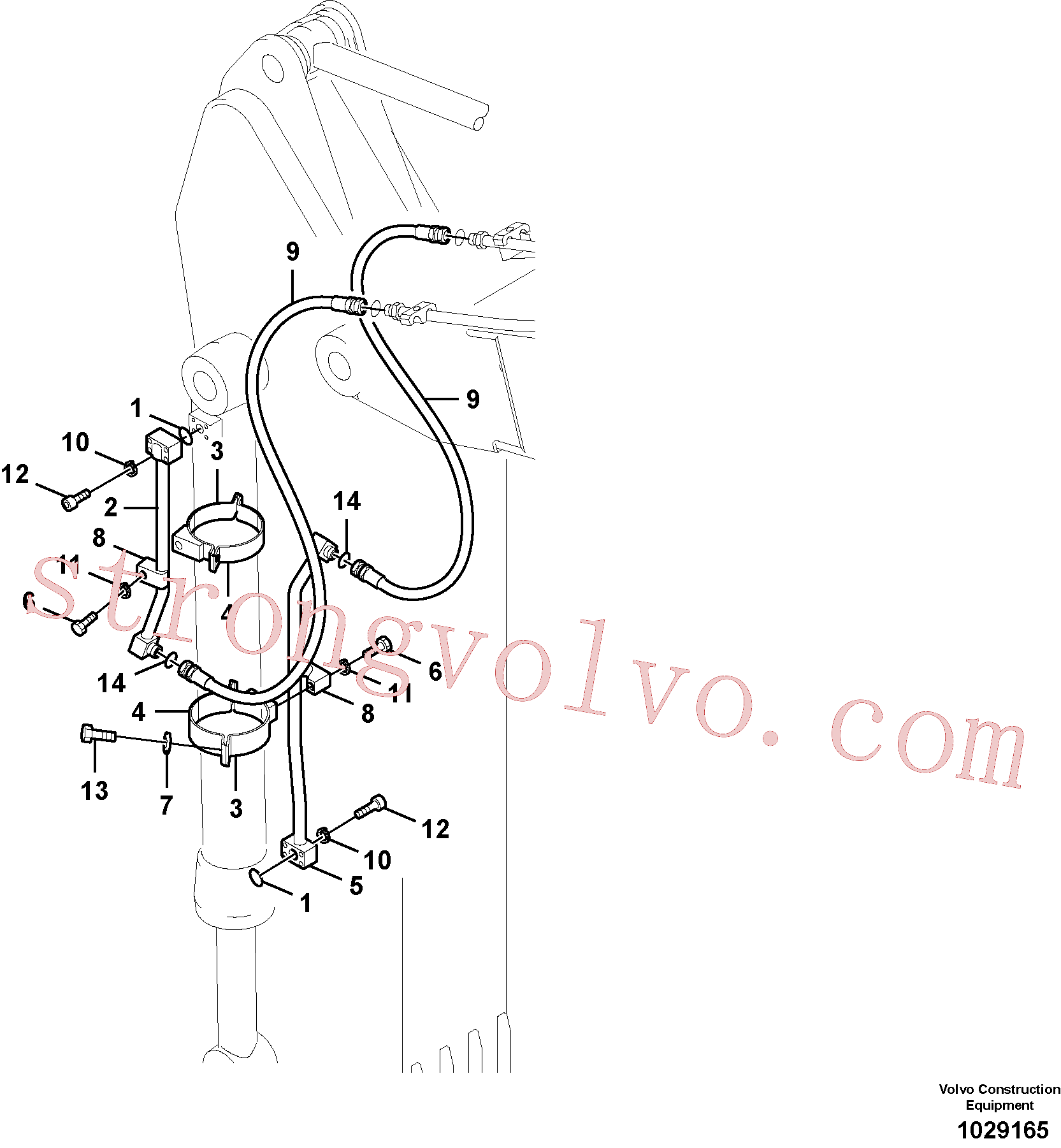 VOE14511748 Volvo Hidráulica de serviço, cilindro do balde no braço de afundamento(1029165 Montagem)
