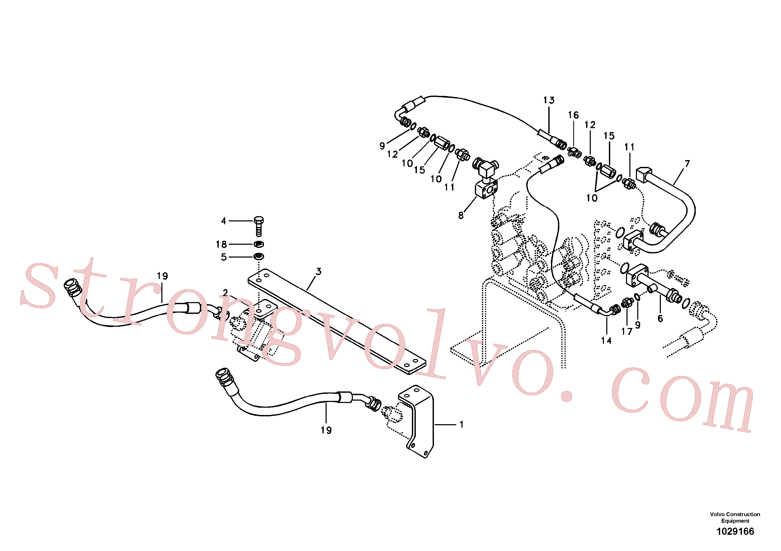 SA9453-02312 Volvo Sistema hidráulico, válvula de controlo do filtro de retorno(1029166 Montagem)