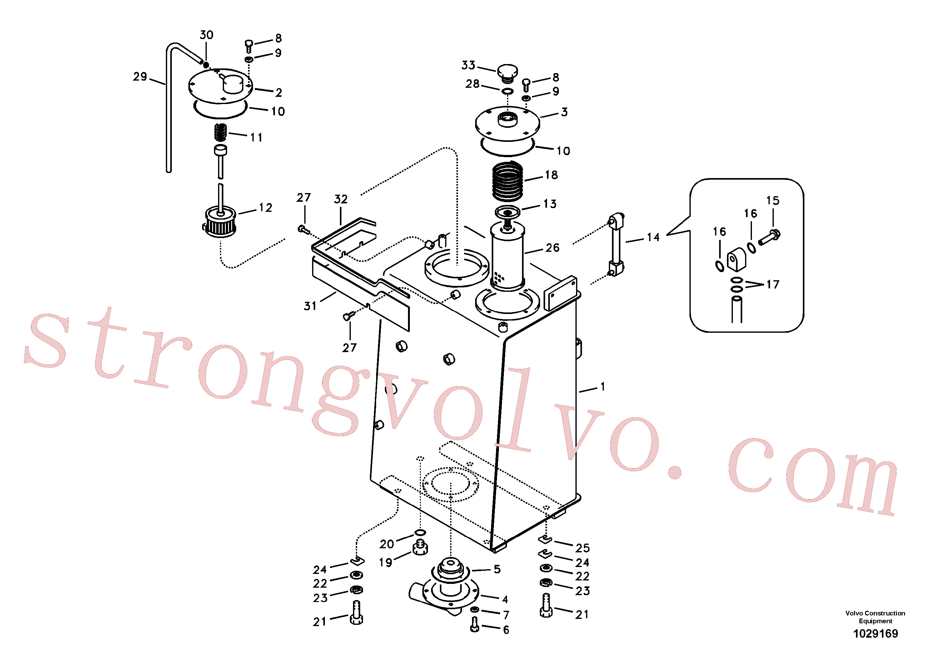 SA1040-20410 Volvo Depósito de óleo hidráulico(1029169 Montagem)