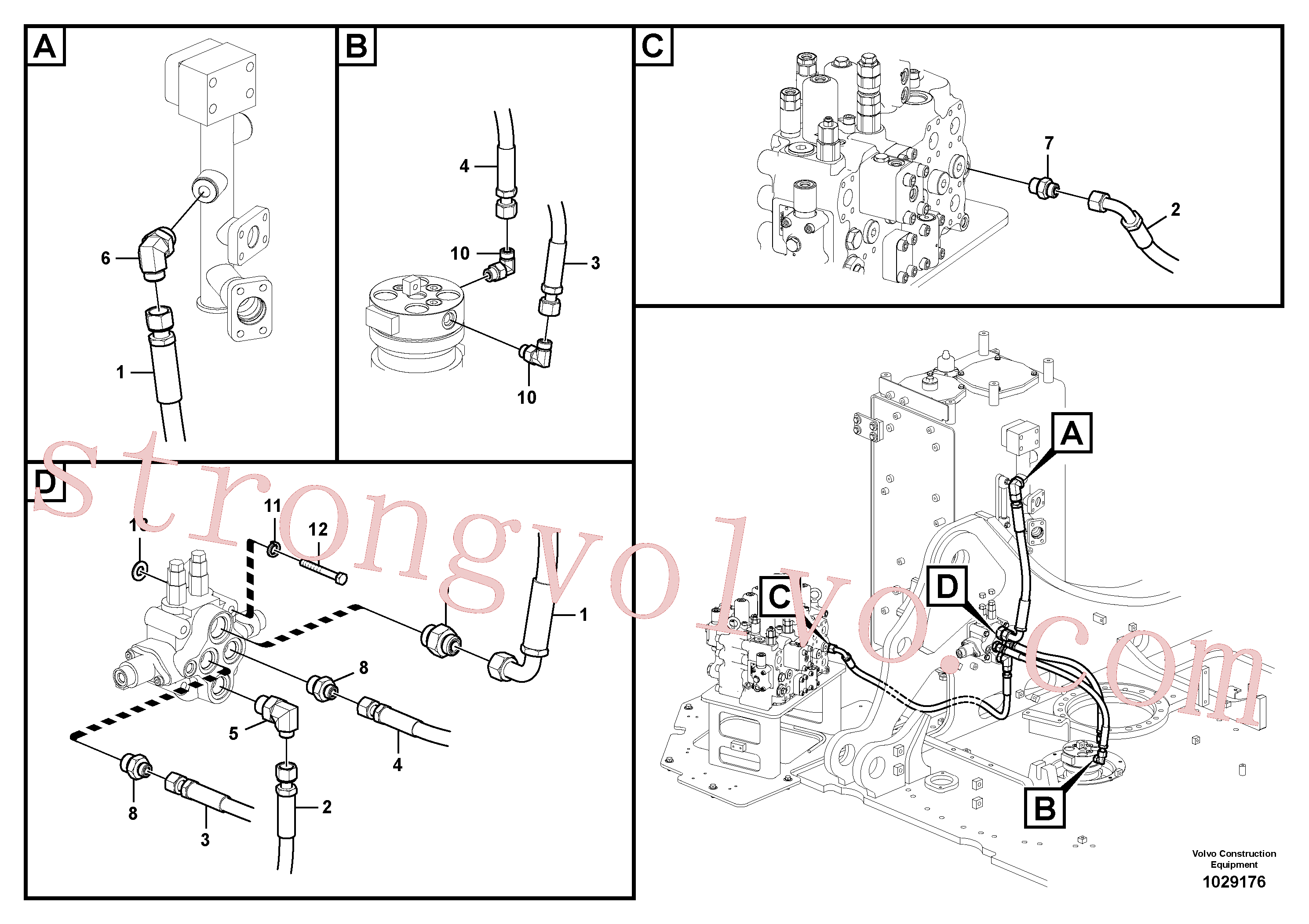VOE20791492 Volvo Sistema hidráulico de trabalho, lâmina niveladora(1029176 Montagem)