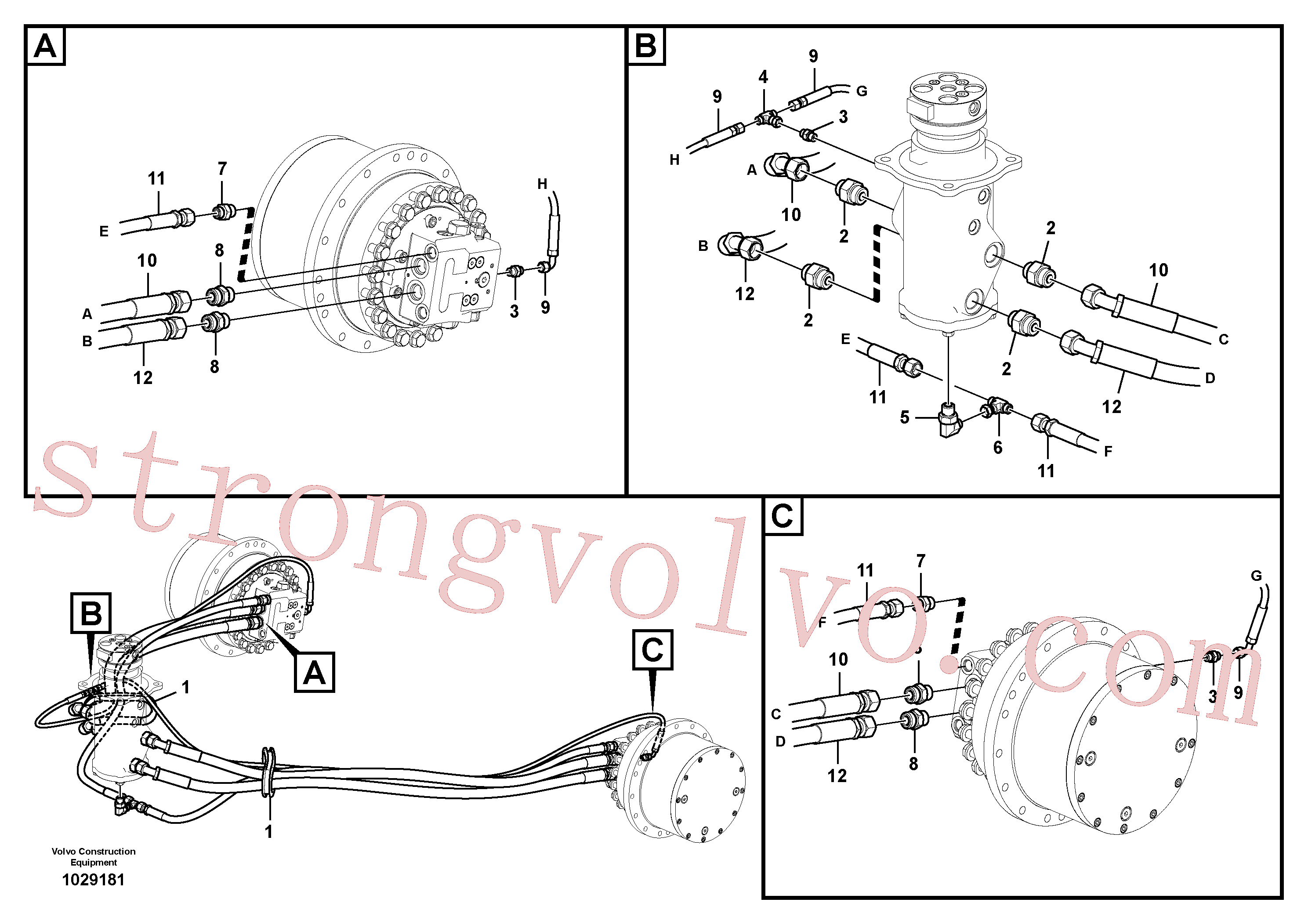 VOE14513937 Volvo Linha da rótula, rótula ao motor de curso(1029181 Montagem)