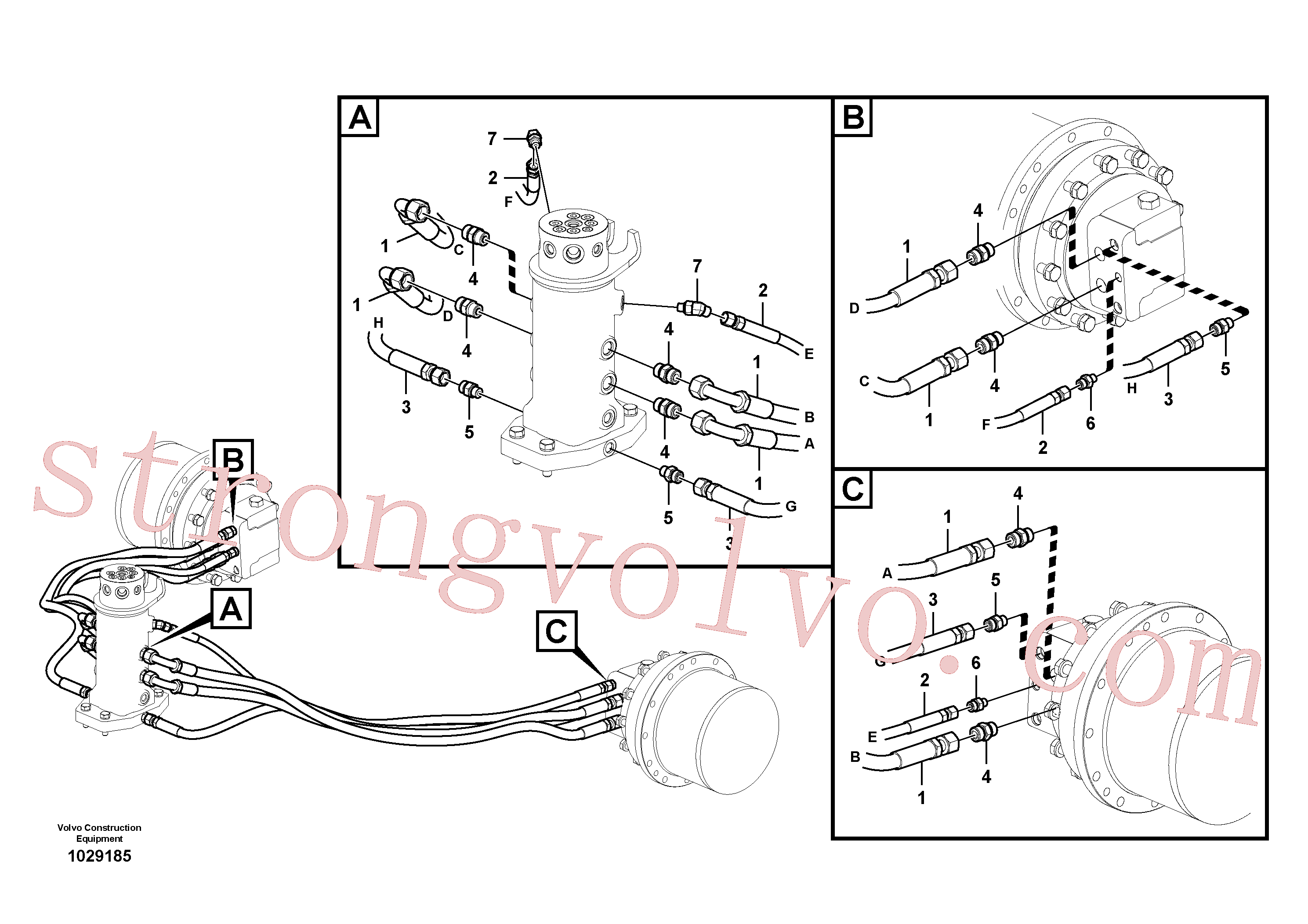 VOE938325 Volvo Linha da rótula, rótula ao motor de curso(1029185 Montagem)
