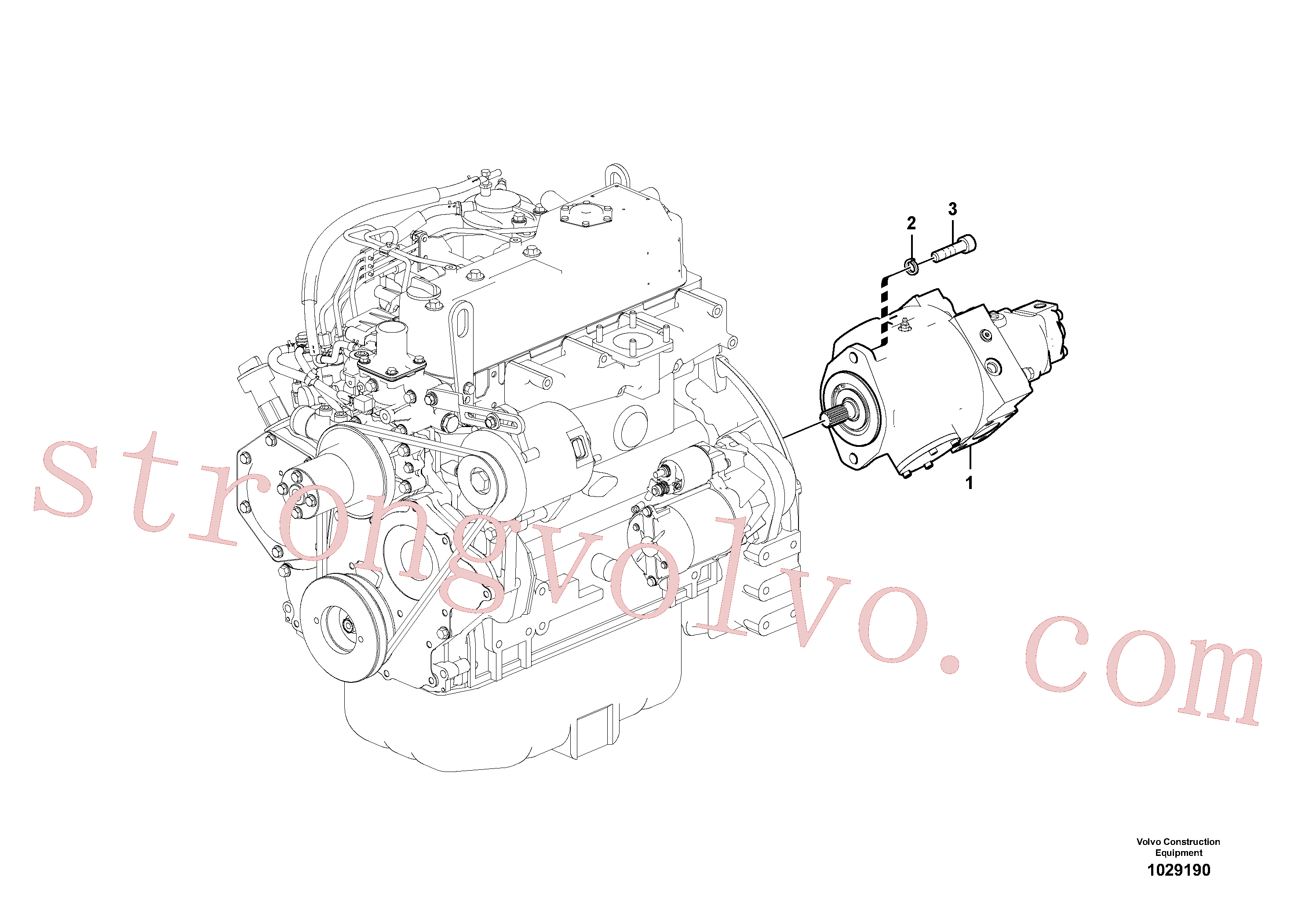 VOE14633898 Volvo Instalação da bomba(1029190 Montagem)