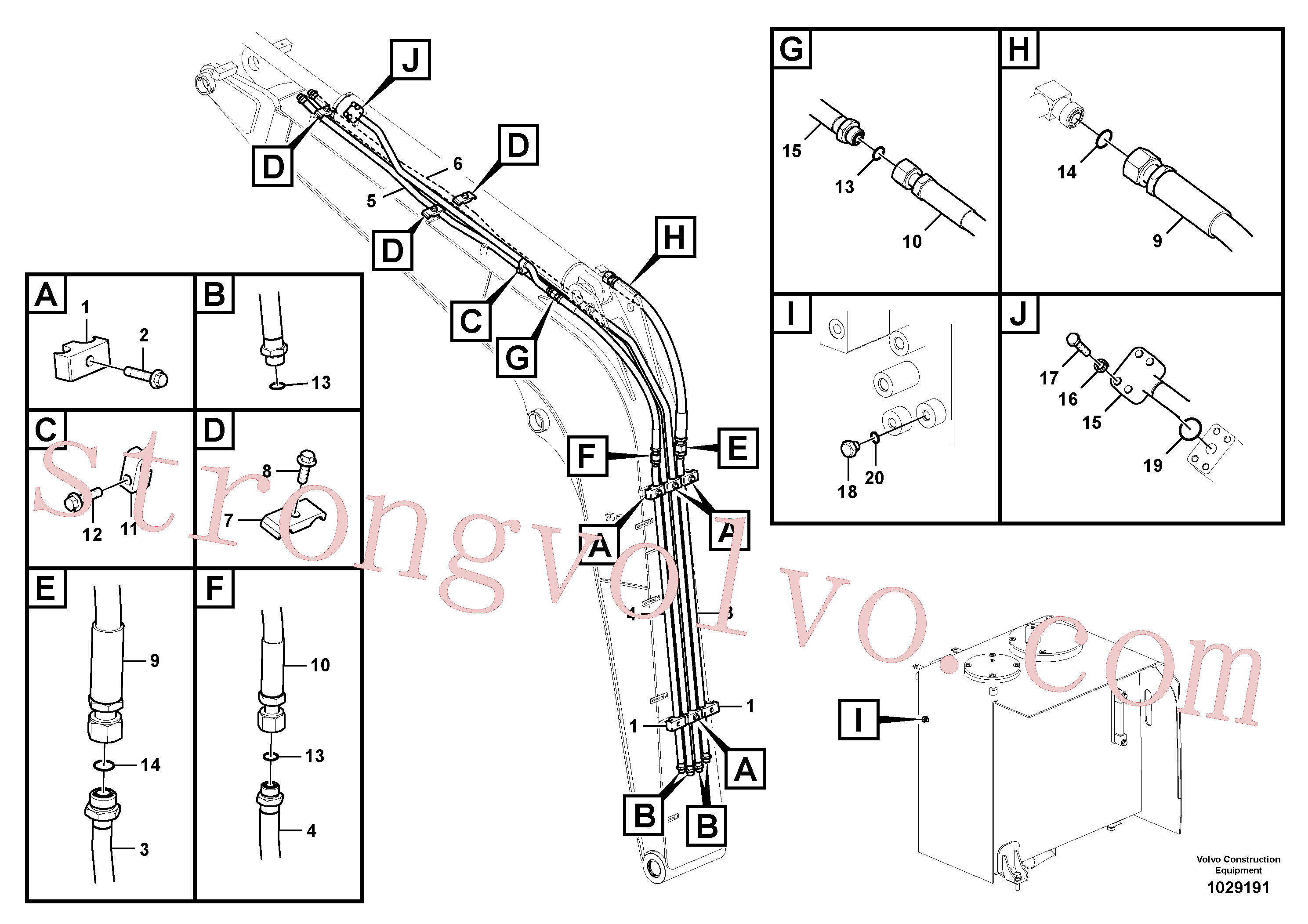Volvo Acessórios para escavadeira VOE14616583 Tubo Acessórios