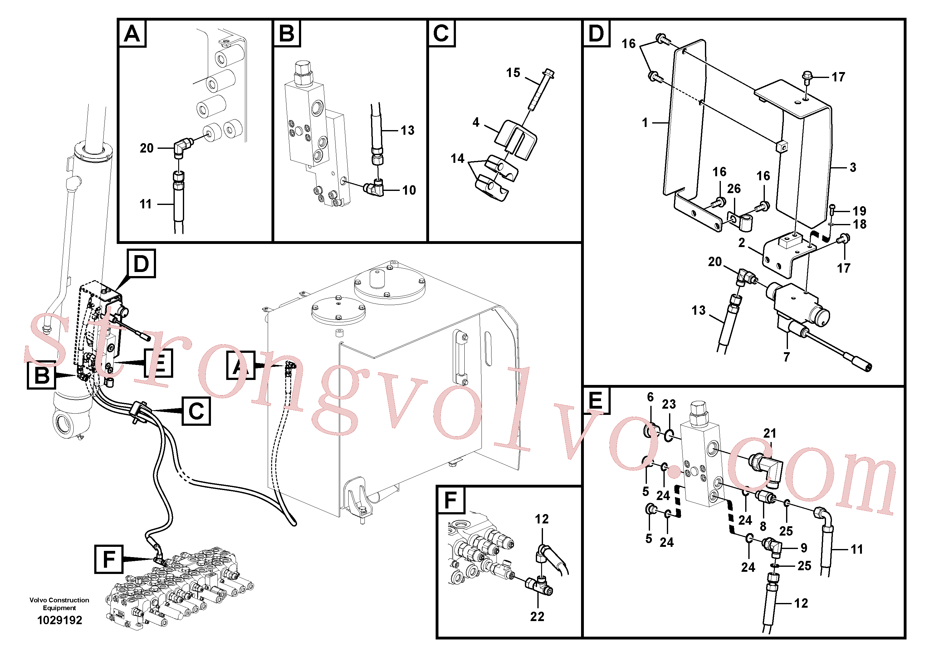 VOE14881286 Volvo Hidráulica de serviço, ruptura da lança(1029192 Montagem)