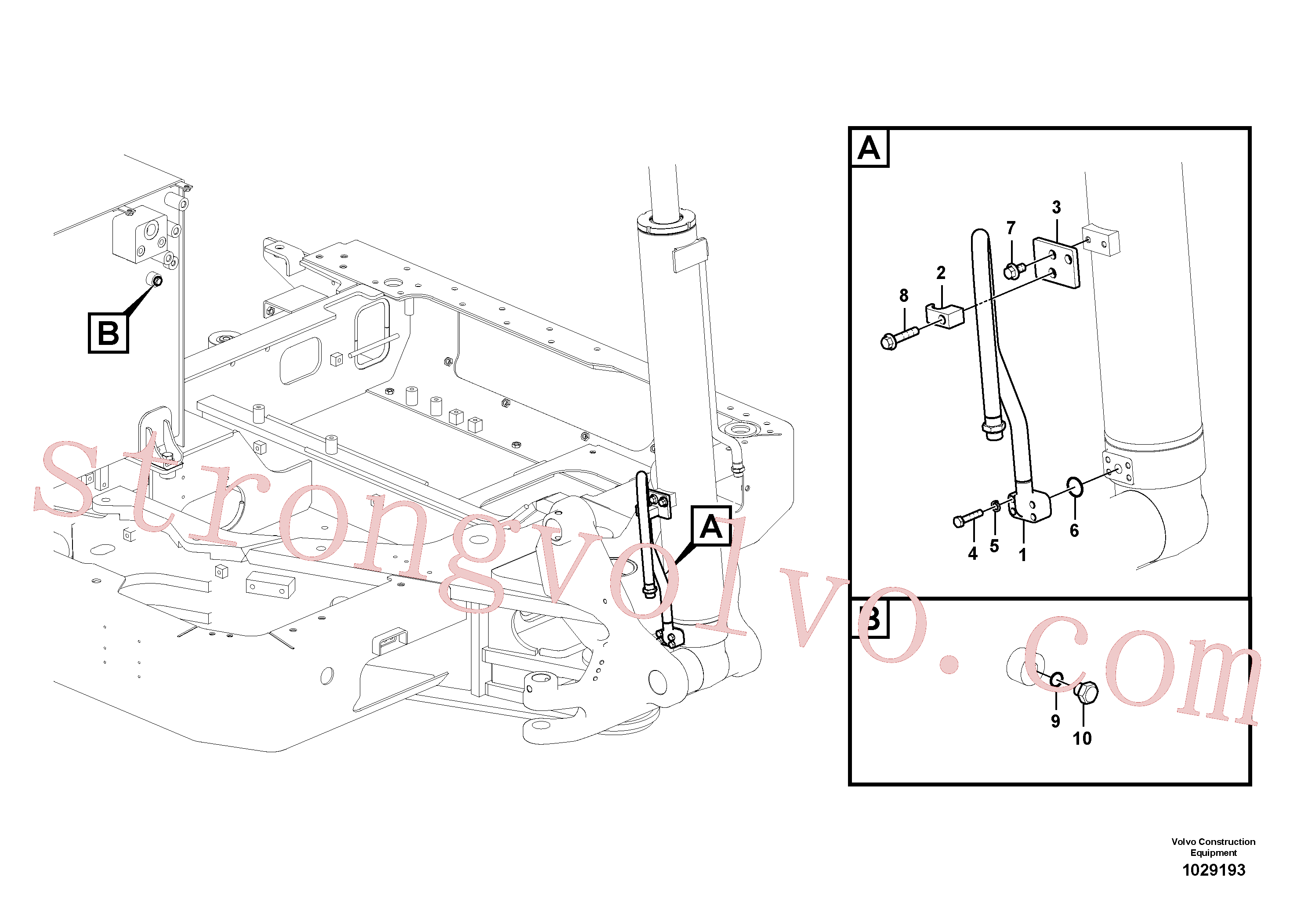 VOE14677712 Volvo Hidráulica de serviço, cilindro da lança(1029193 Montagem)