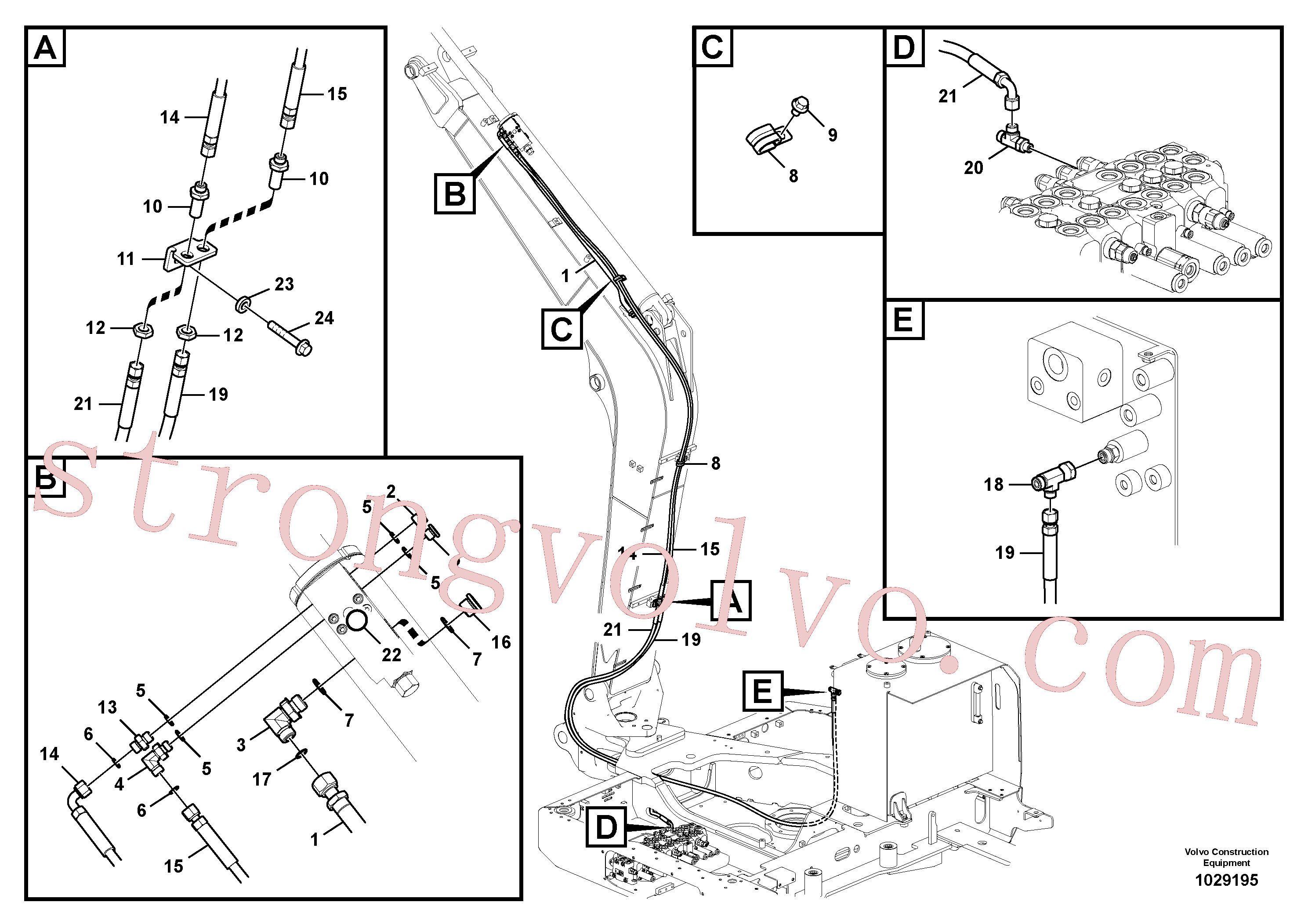 Atacado VOE14577156 Tubo Volvo escavadeira