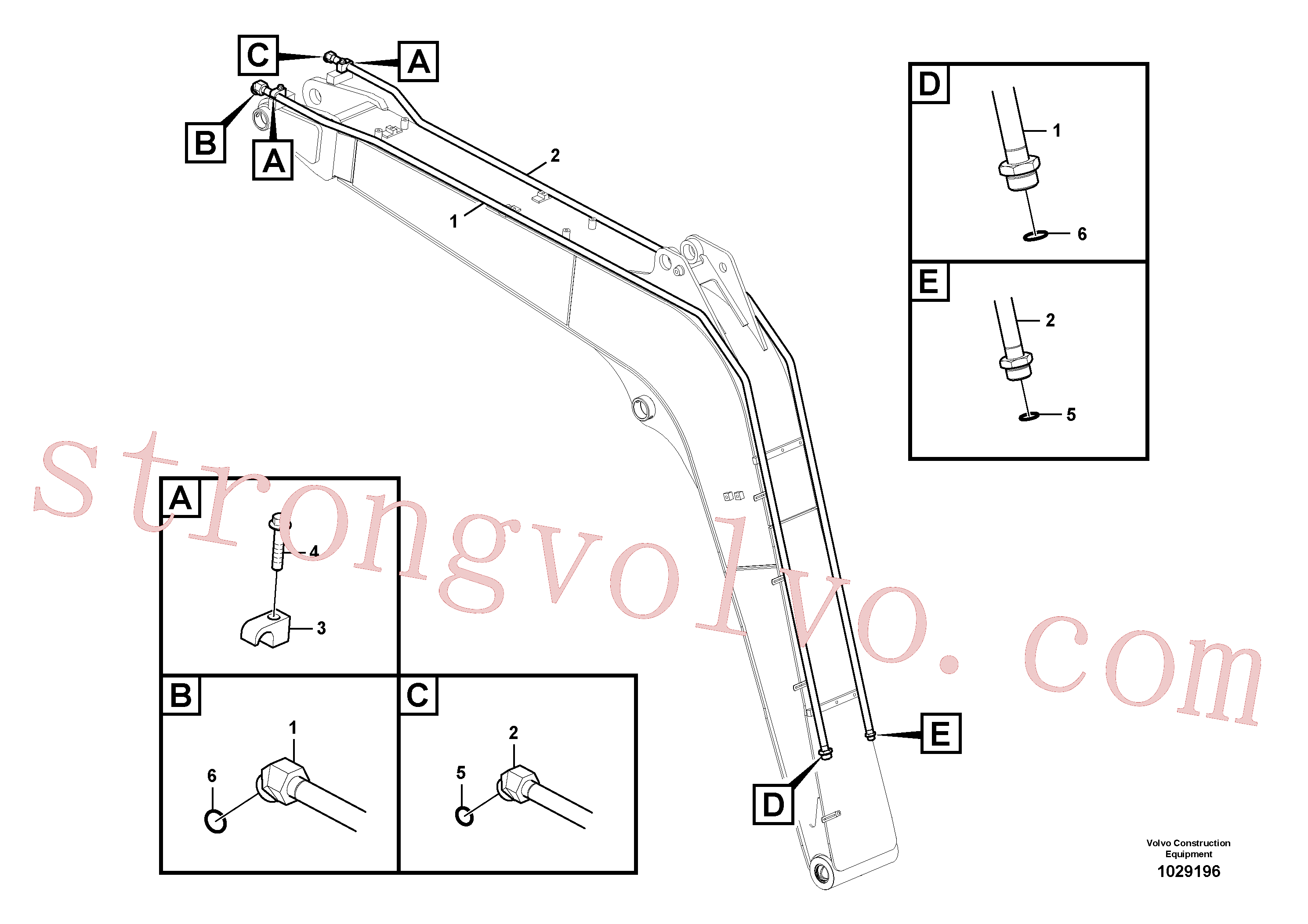 VOE14551605 Volvo Hidráulica de serviço, martelo e cortador para lança(1029196 Montagem)