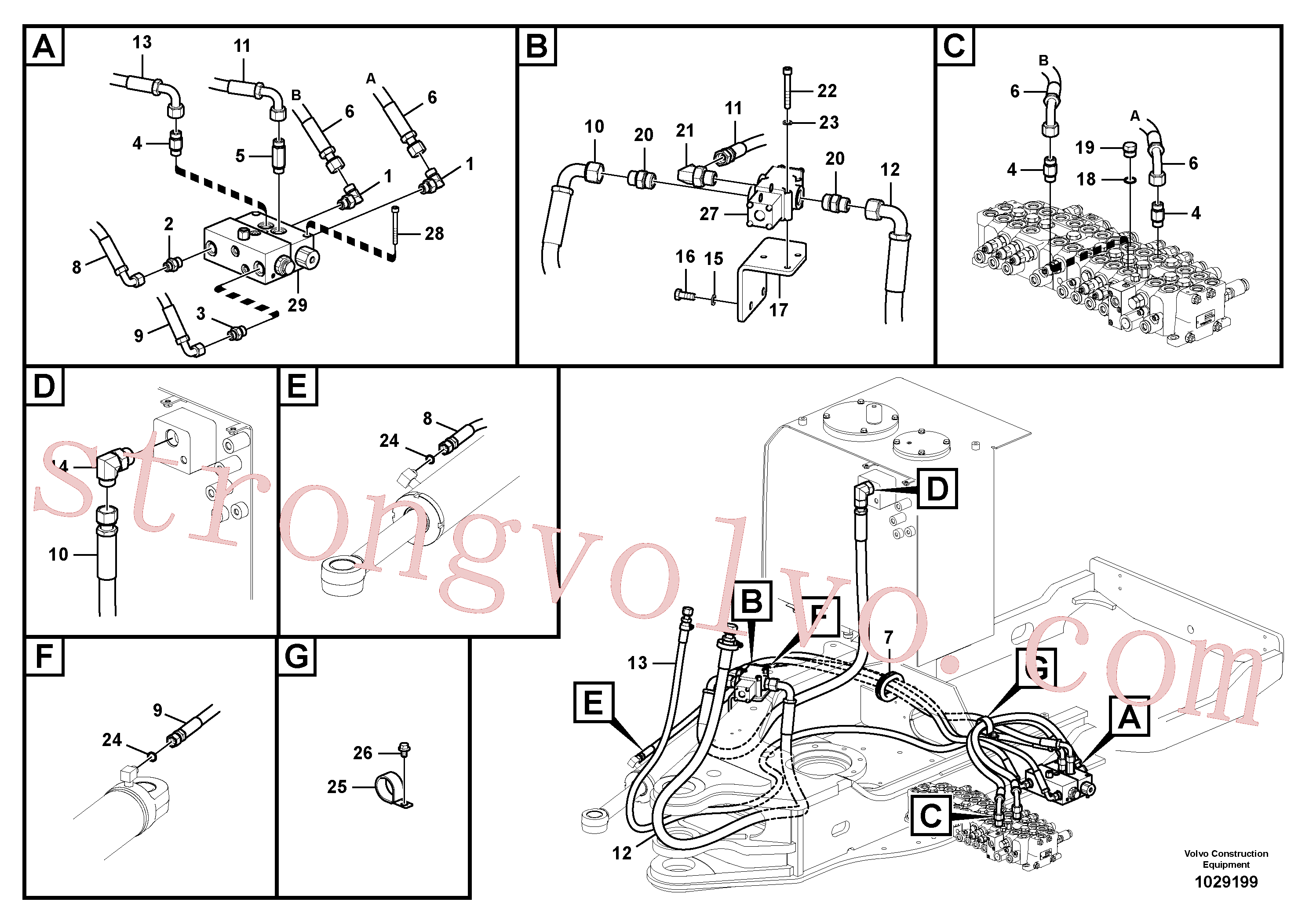 VOE14553490 Volvo Hidráulica de serviço, martelo e cortador para topo(1029199 Montagem)