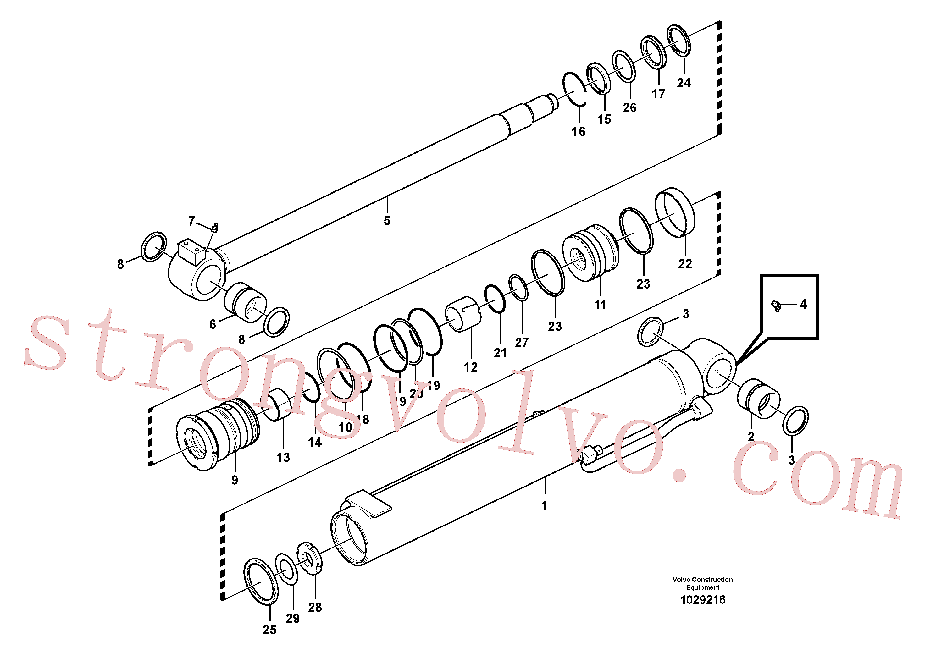 VOE14880761 Volvo Cilindro da lança(1029216 Montagem)