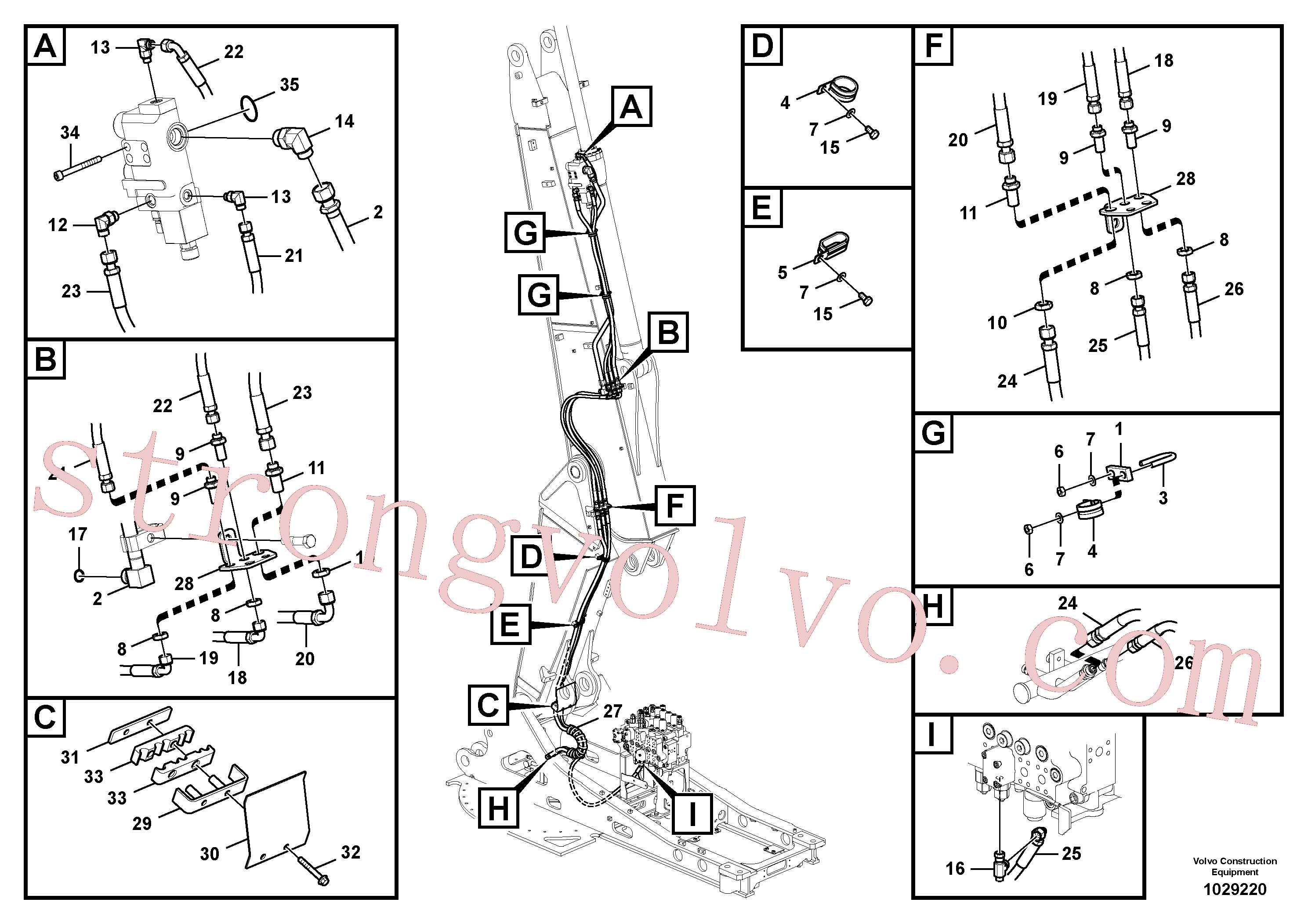 VOE14565340 Volvo Hidráulica de serviço, ruptura do braço de afundamento para lança ajustável(1029220 Montagem)