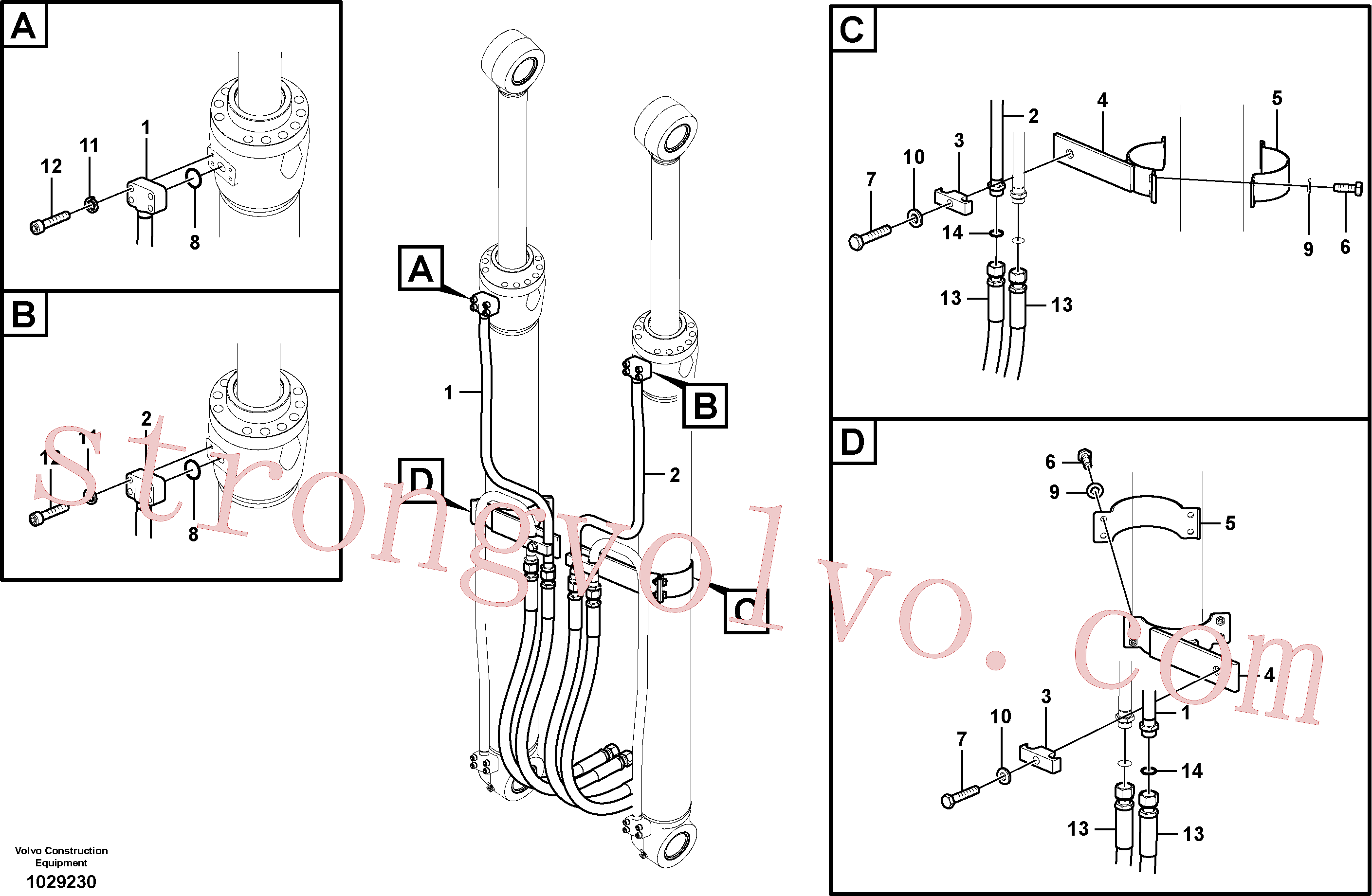 Atacado VOE14533961 Pipe Volvo escavadeira