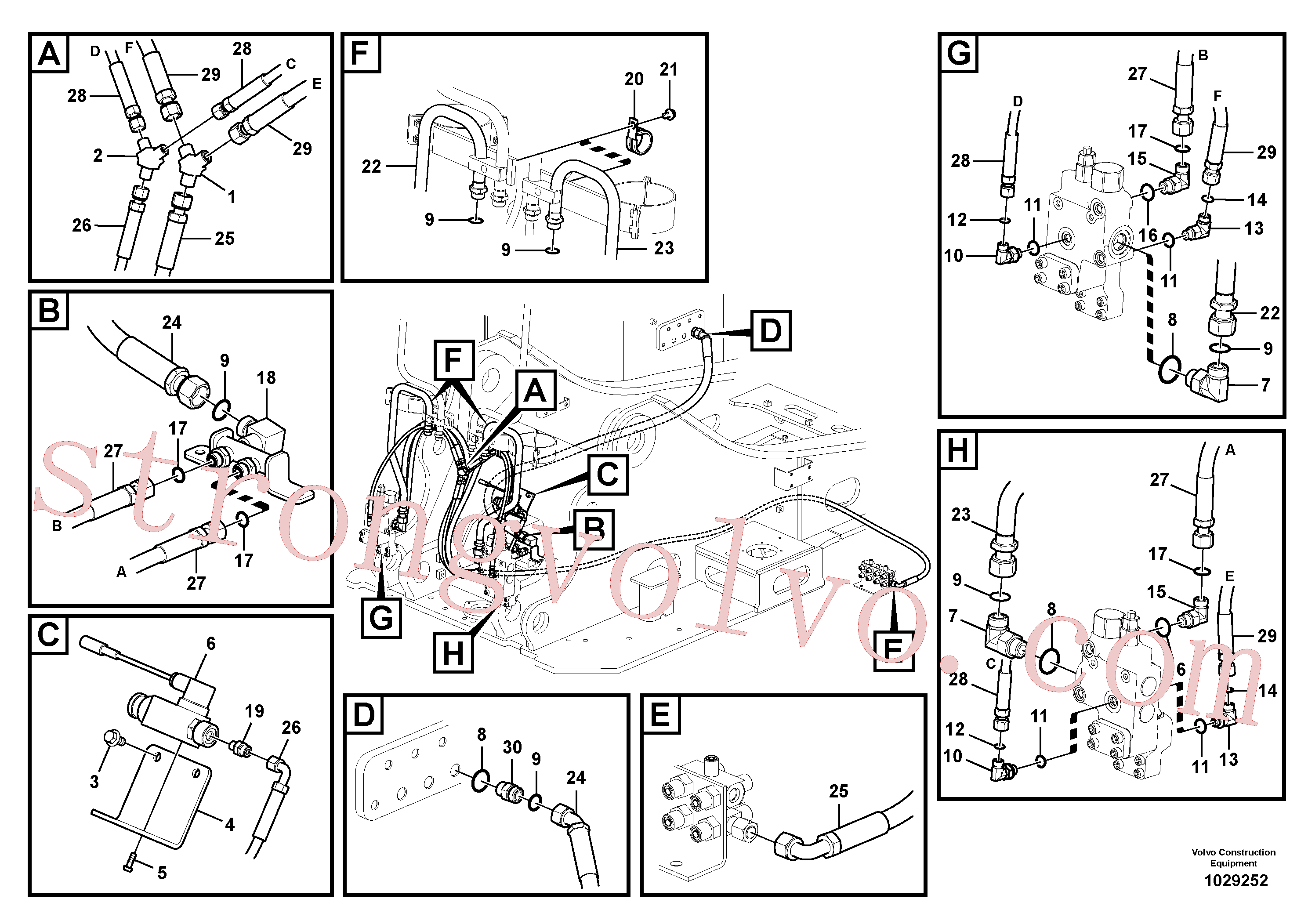 VOE14541590 Volvo Hidráulica de serviço, ruptura da lança(1029252 Montagem)