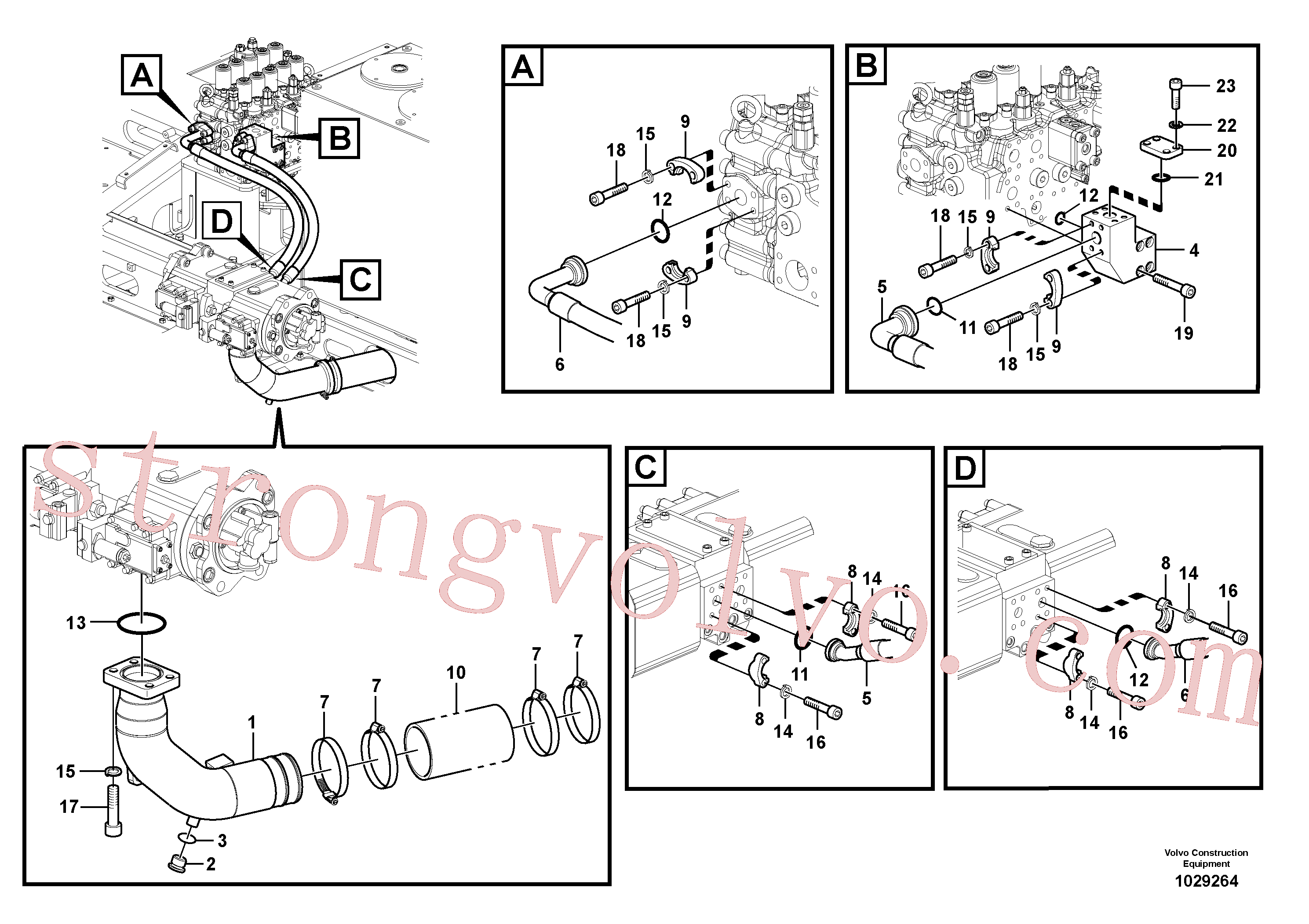 VOE14528603 Volvo Sistema hidráulico, tanque hidráulico para a bomba hidráulica(1029264 Montagem)
