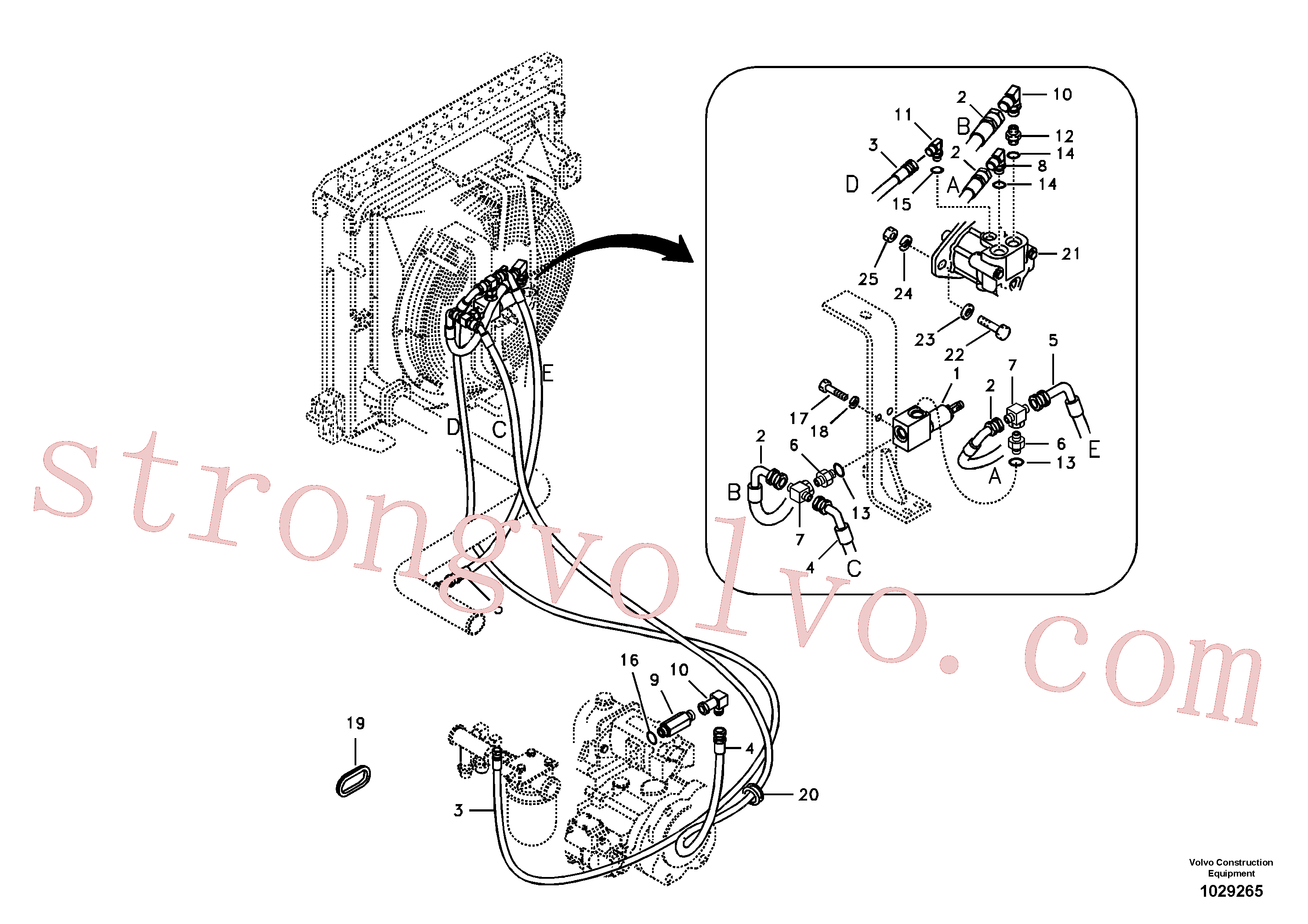 China Made SA9412-31060 Conexão Volvo Acessórios para escavadeira