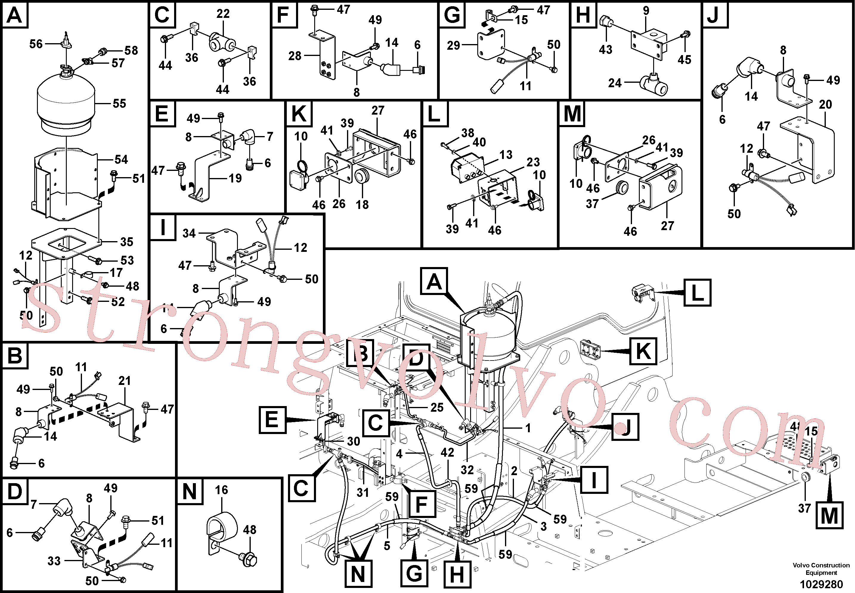 VOE14548616 Volvo Extintor de incêndio(1029280 Montagem)