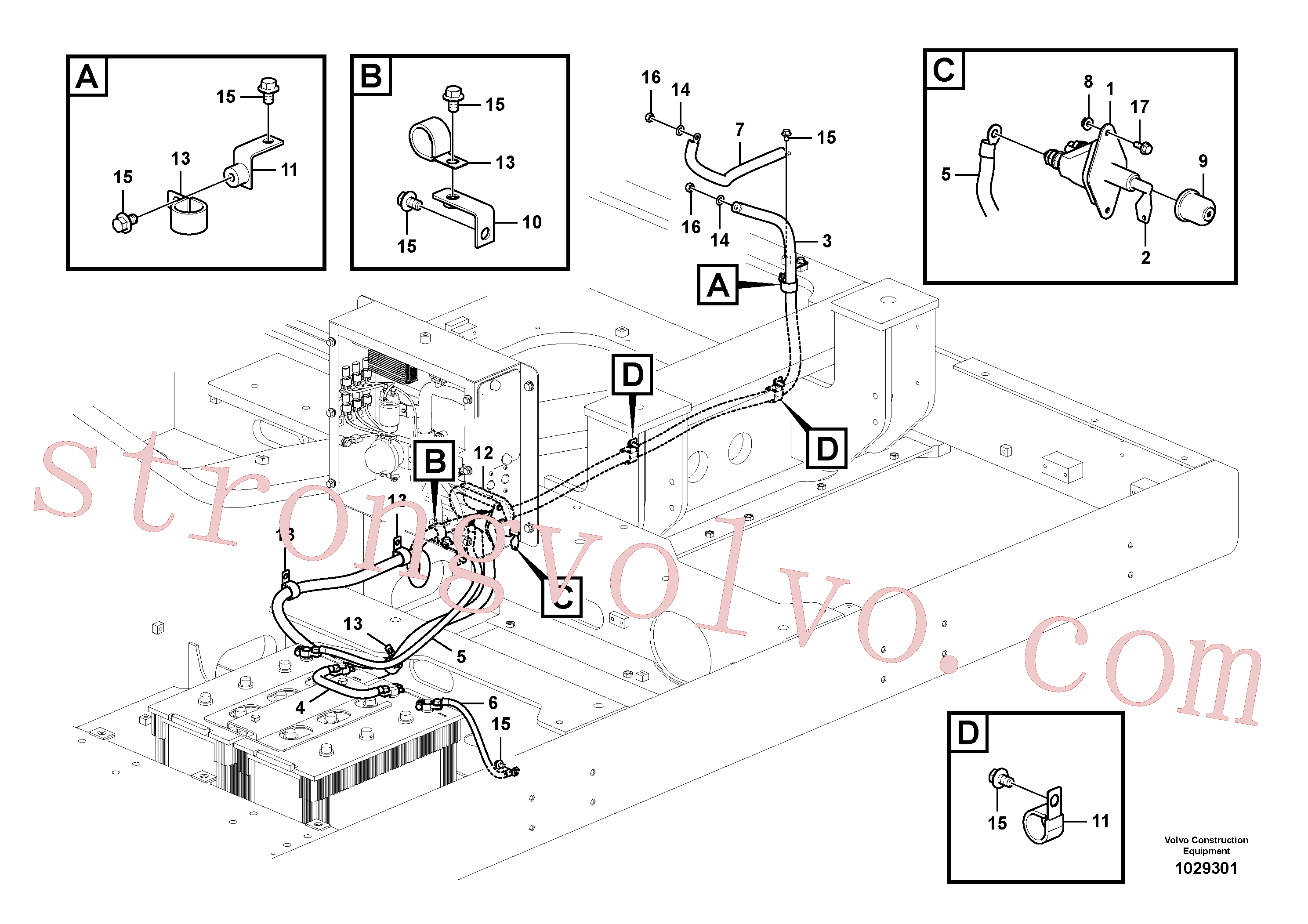 VOE14541326 Volvo Cabos, bateria(1029301 Montagem)