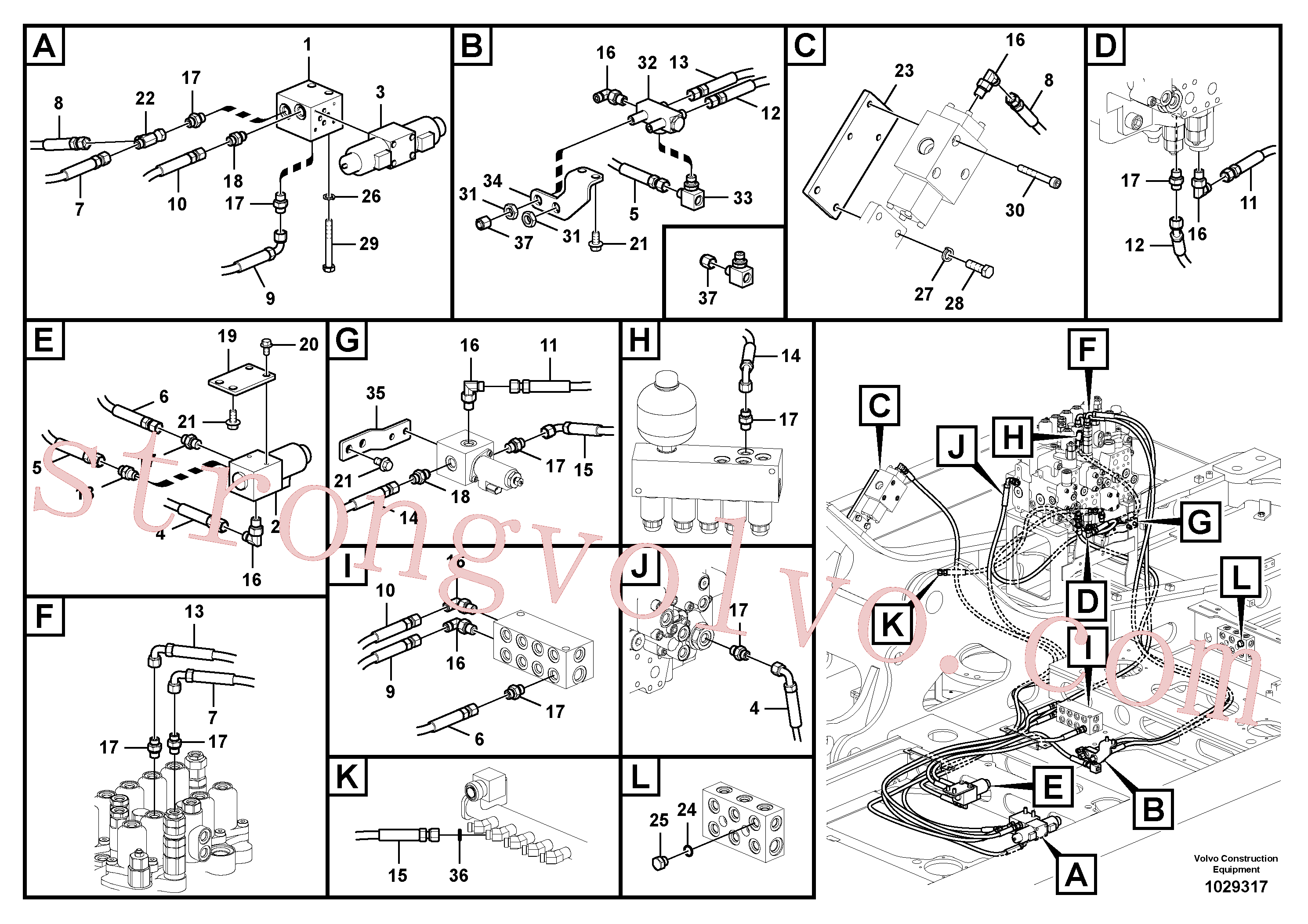 China Made VOE14553484 Suporte Volvo Acessórios para escavadeira