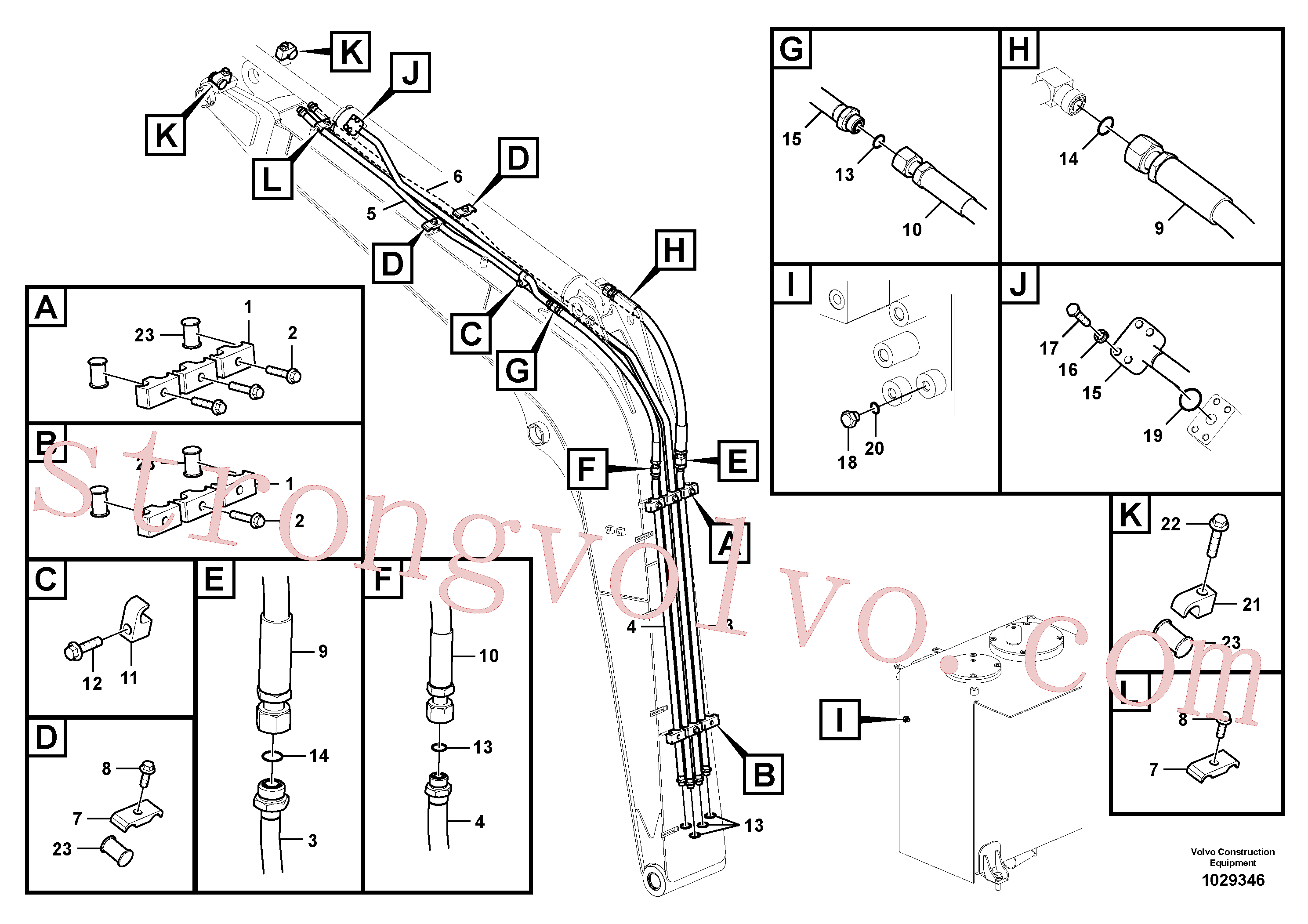 Atacado VOE14881636 Mangueira completa Volvo escavadeira