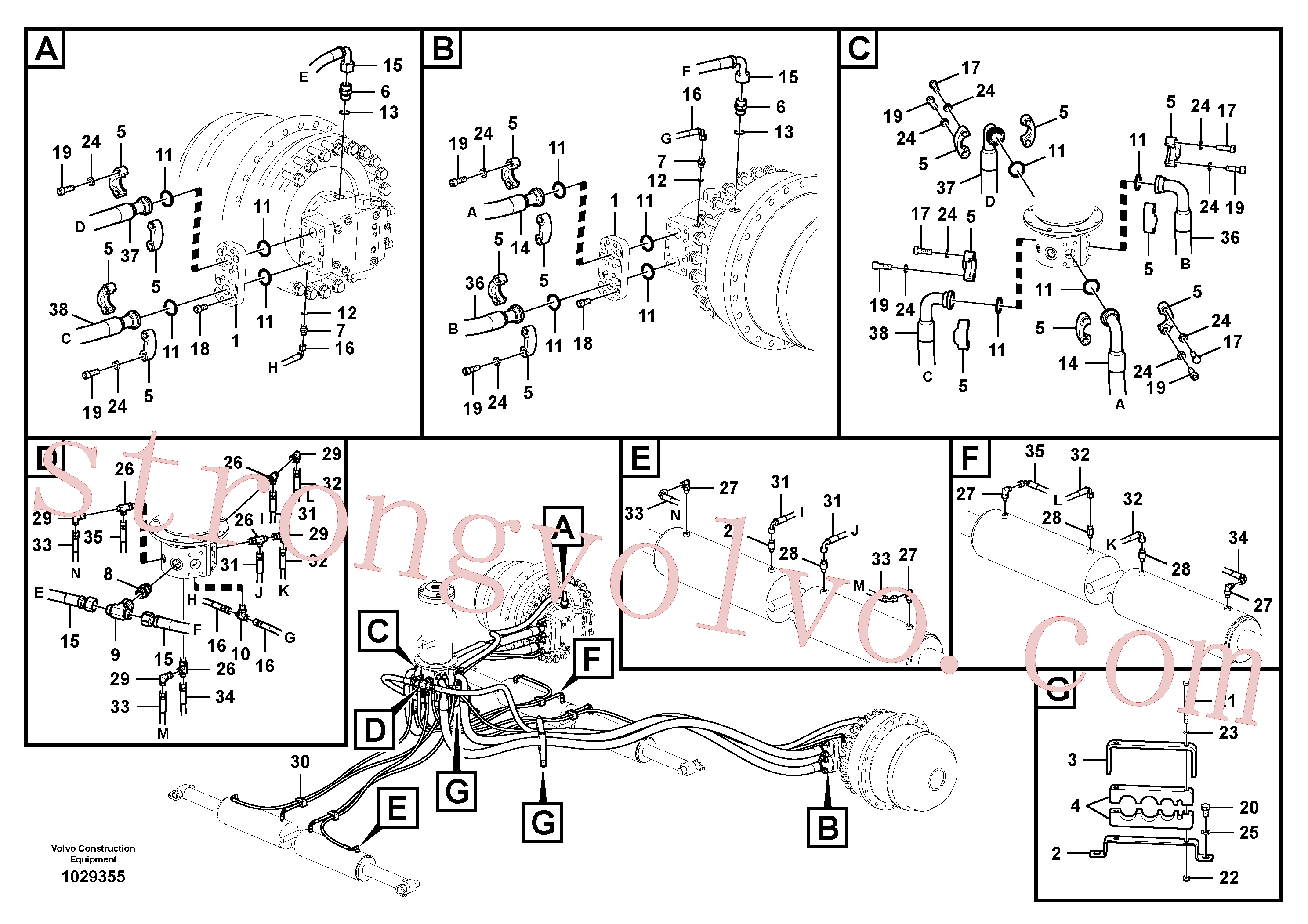 SA9011-11605 Volvo Linha da rótula, rótula ao motor de curso(1029355 Montagem)