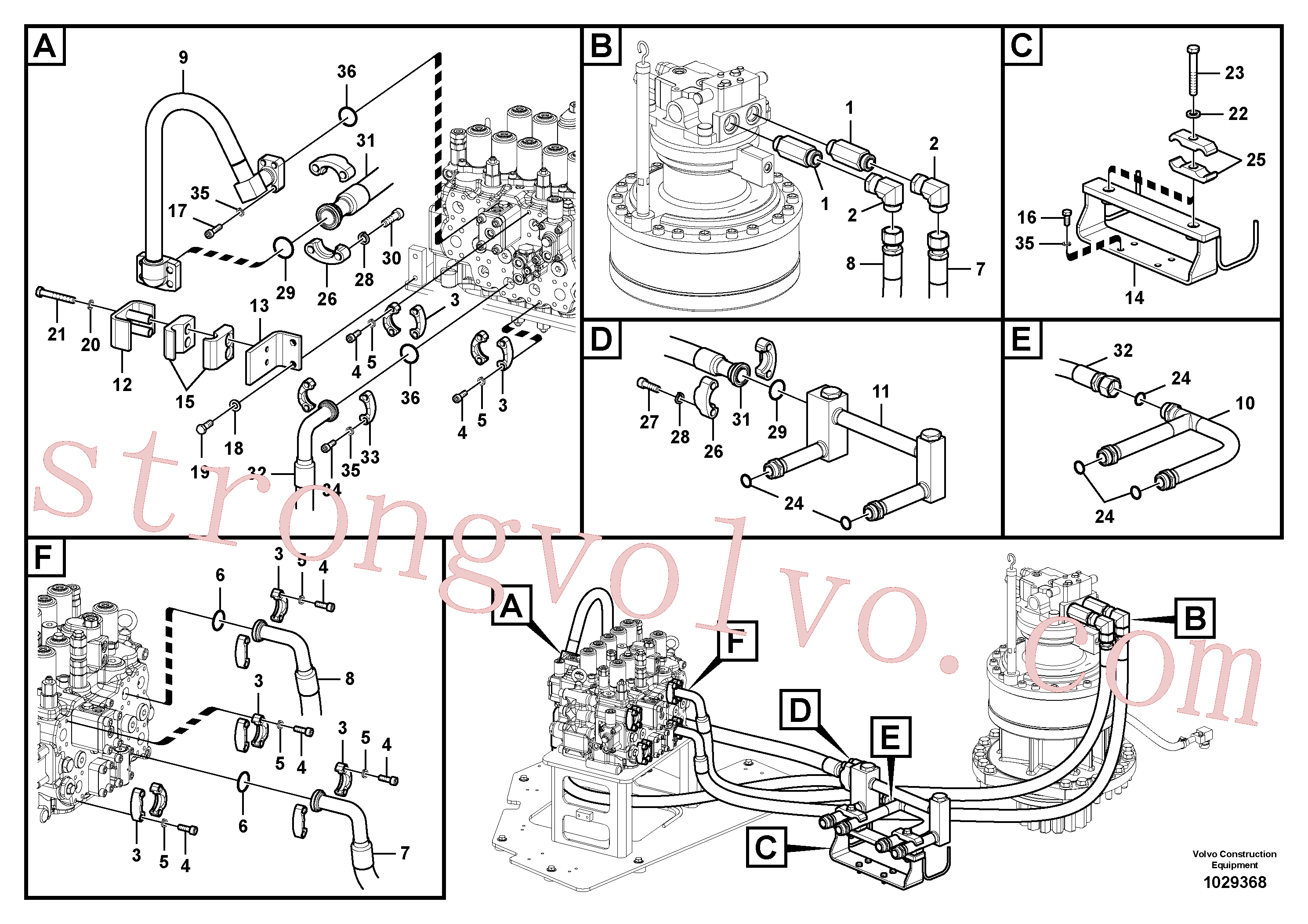VOE14573273 Volvo Sistema hidráulico, válvula de comando da lança e articulação(1029368 Montagem)