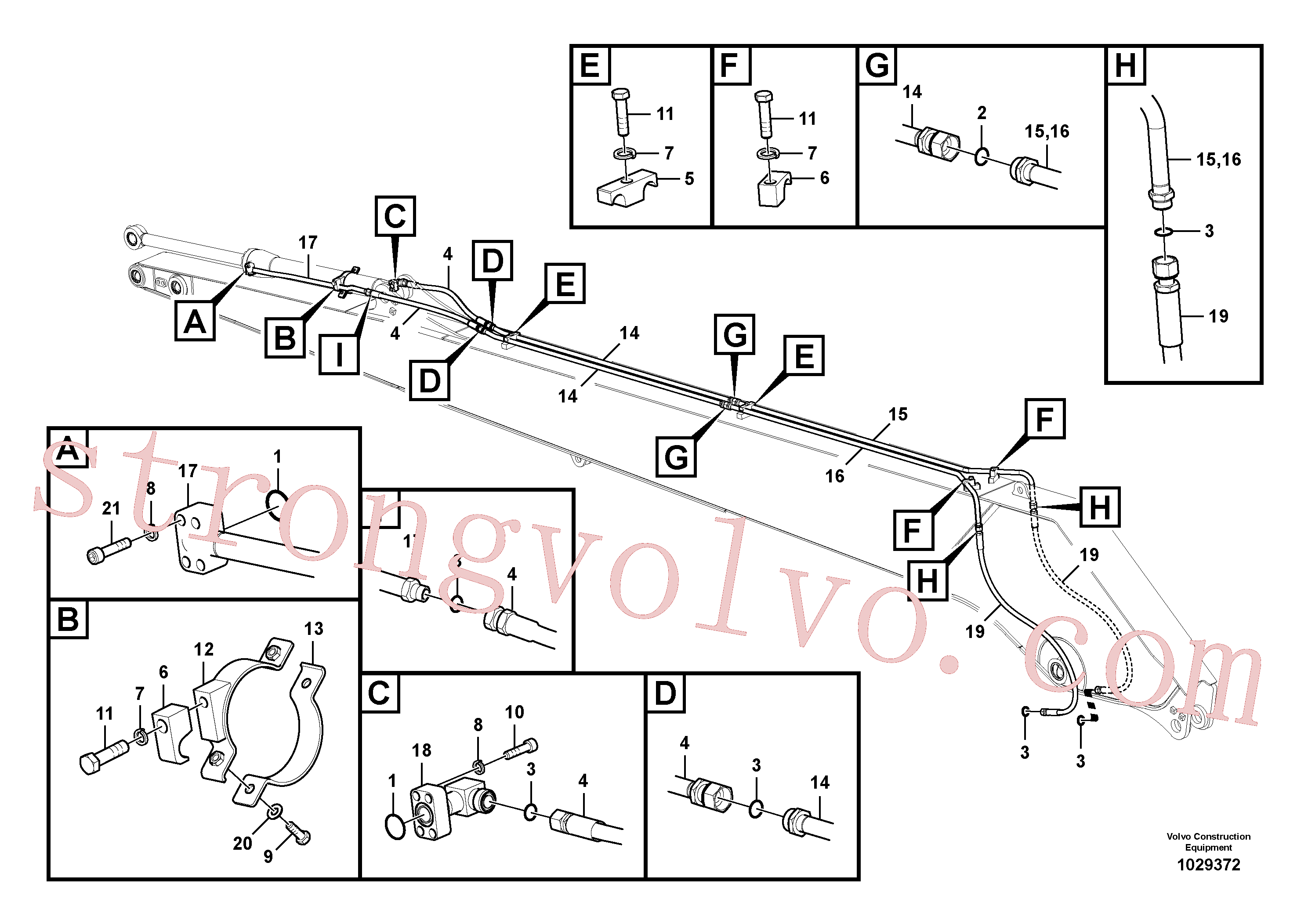 Volvo SA1174-51600 Pipe Volvo Acessórios para escavadeira