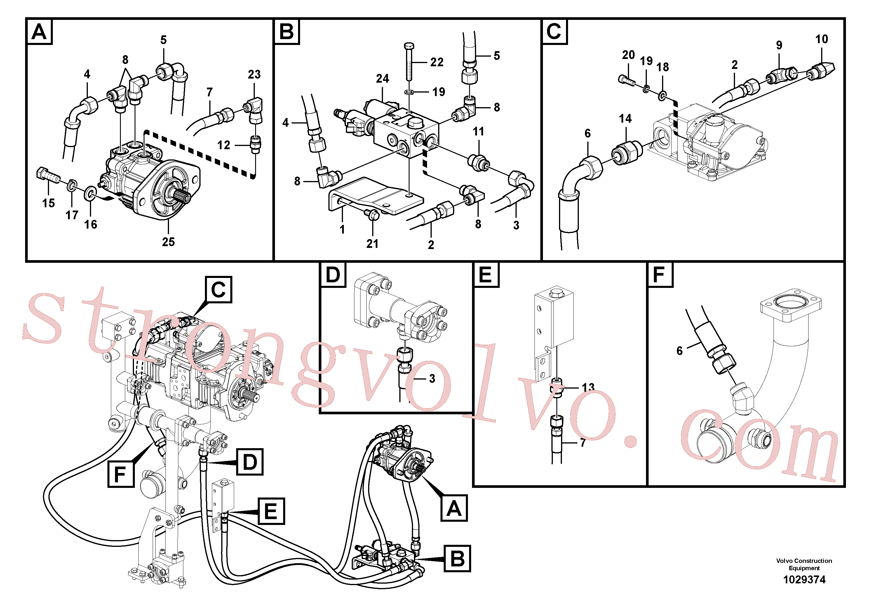 VOE14569758 Volvo Sistema hidráulico, sistema refrigerante do óleo(1029374 Montagem)
