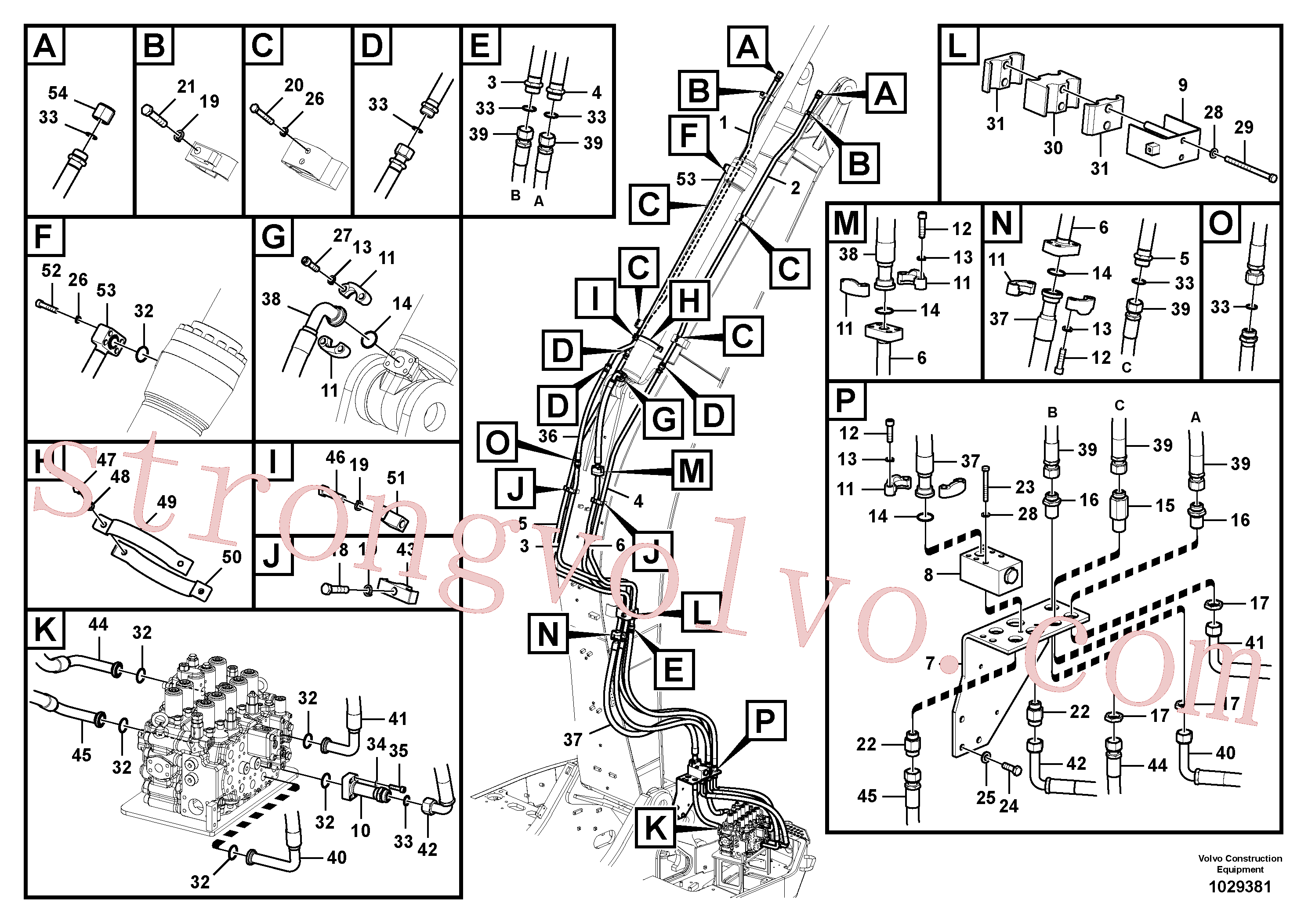 VOE14567405 Volvo Hidráulica de serviço, cilindro do braço de afundamento na lança.(1029381 Montagem)