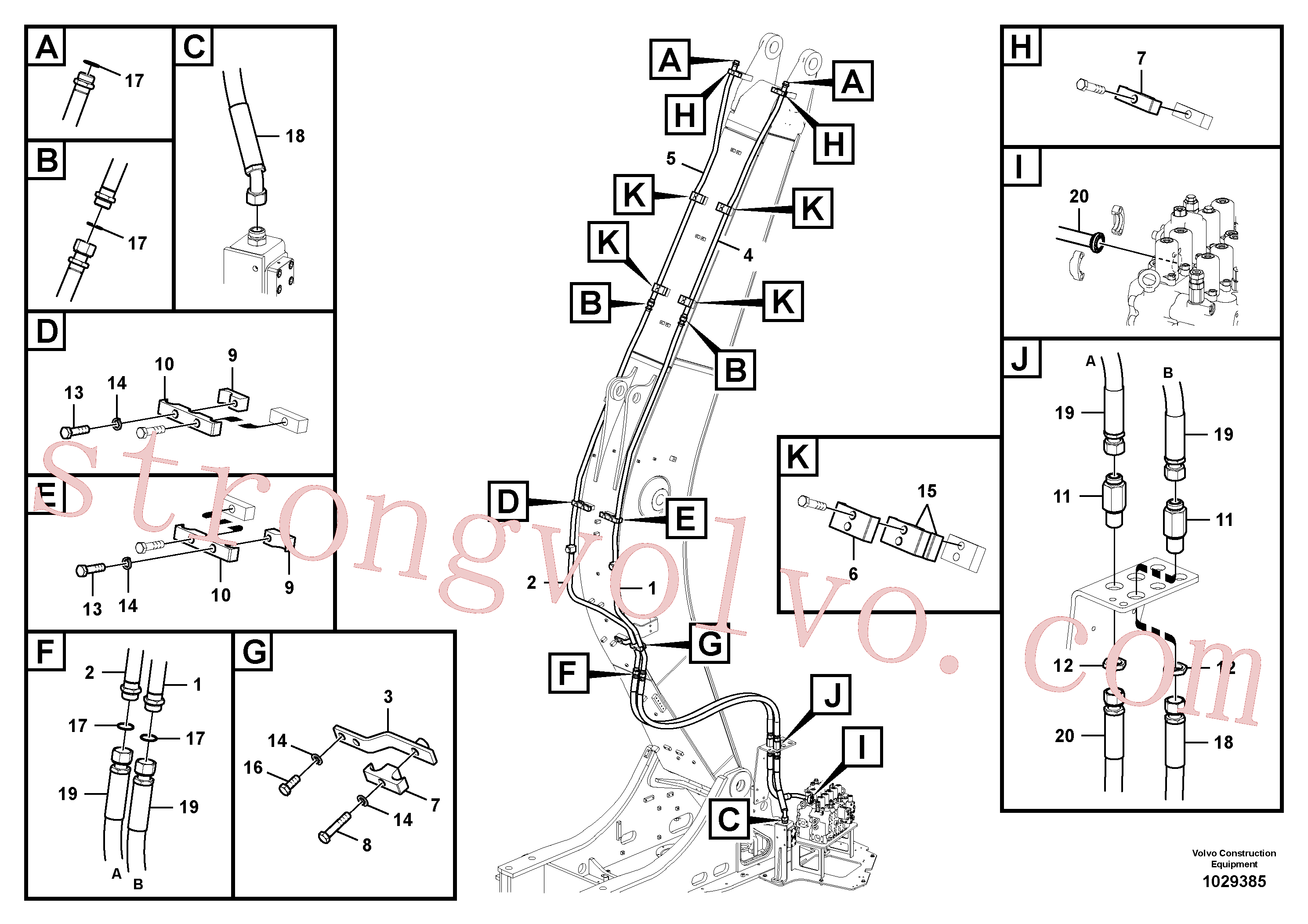 VOE14720817 Volvo Hidráulica de serviço, martelo e cortador para lança(1029385 Montagem)