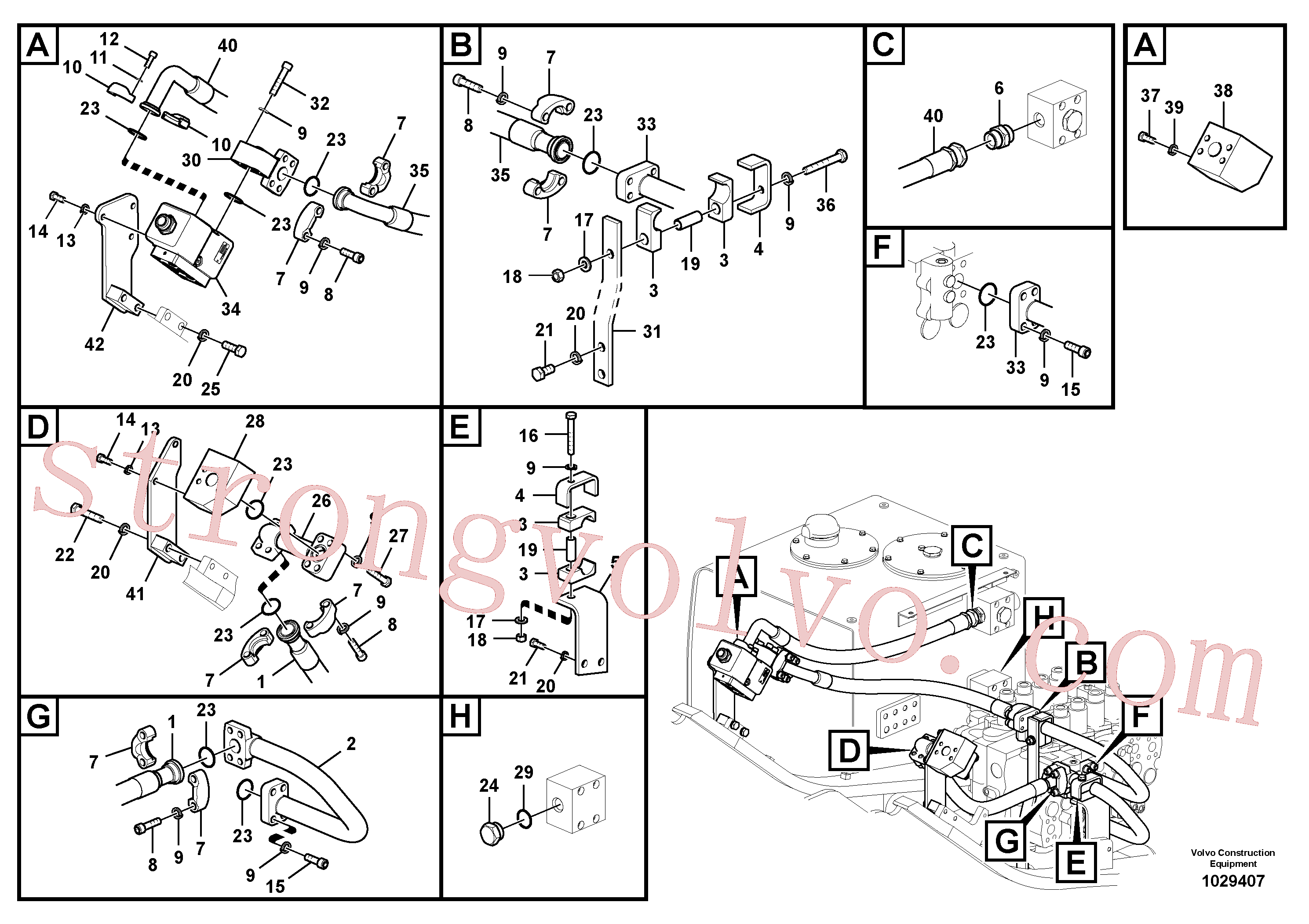 VOE14511518 Volvo Hidráulica de serviço, martelo e cortador para topo(1029407 Montagem)