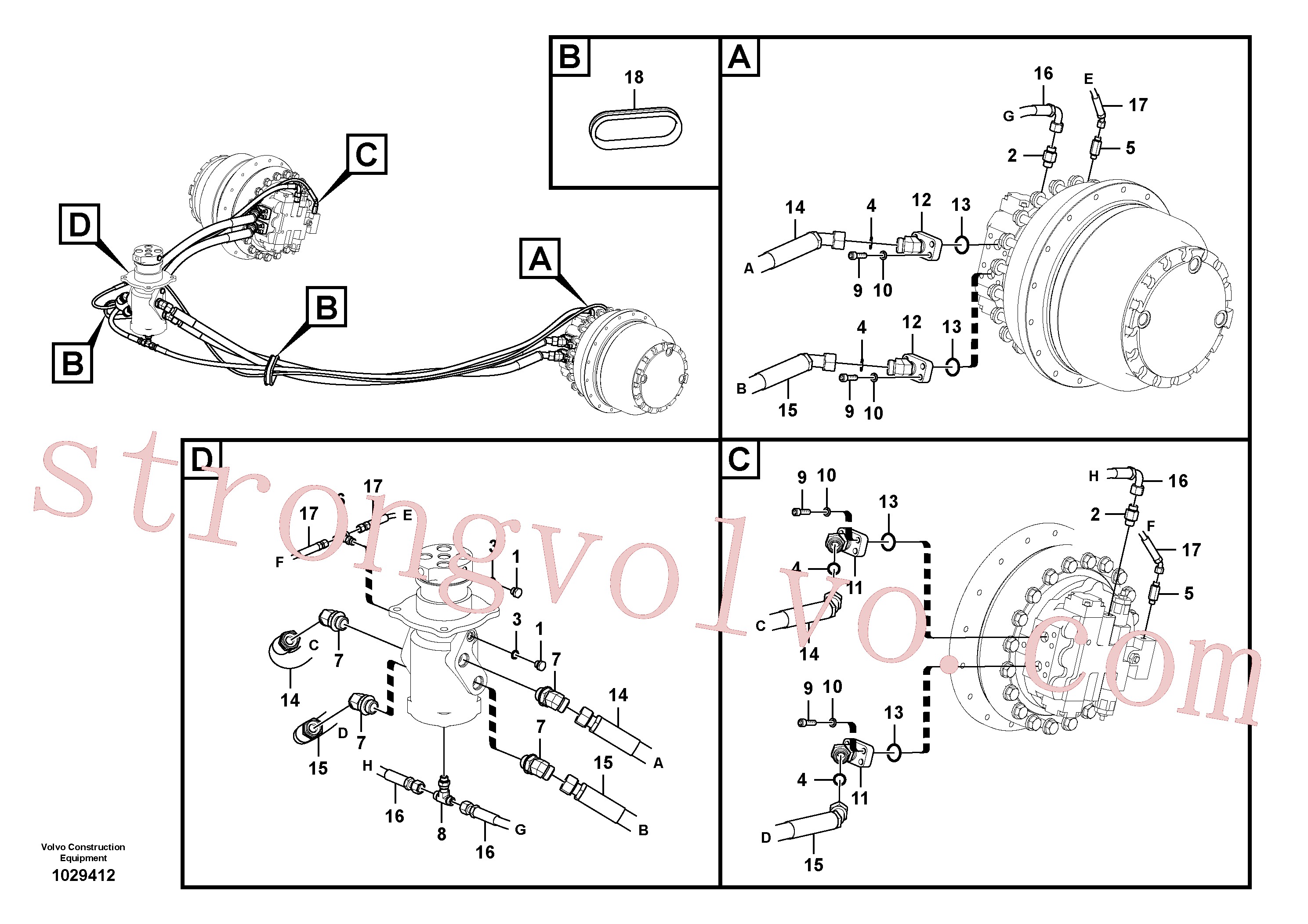 SA9402-06642 Mangueira completa Volvo escavadeira
