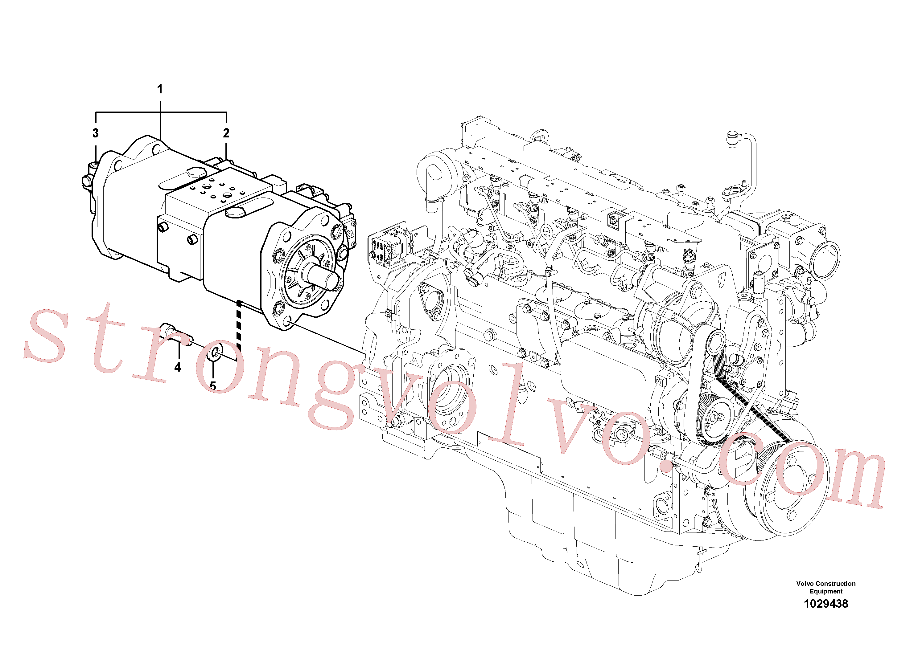 VOE14575661 Volvo Instalação da bomba(1029438 Montagem)