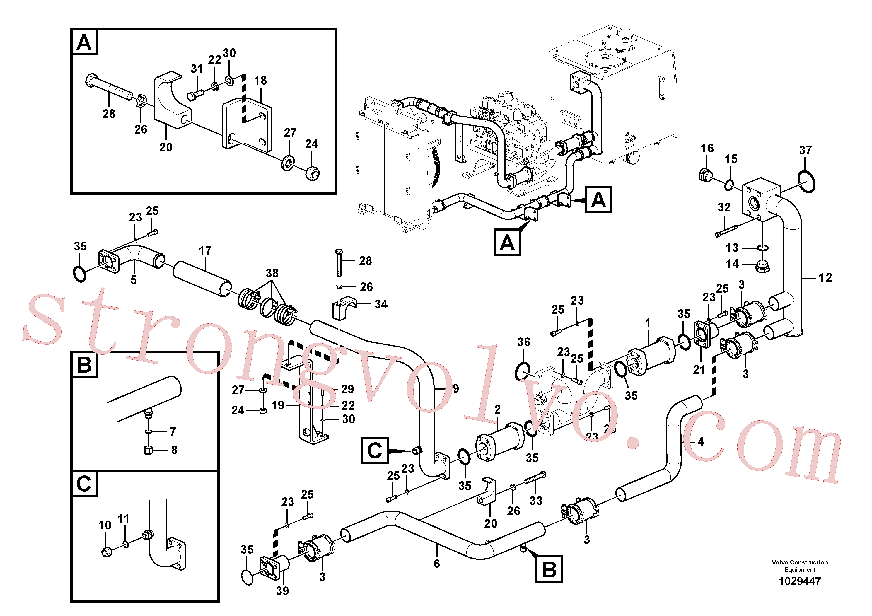 VOE14530504 Bracket Inscreva-se para Volvo Acessórios para escavadeira