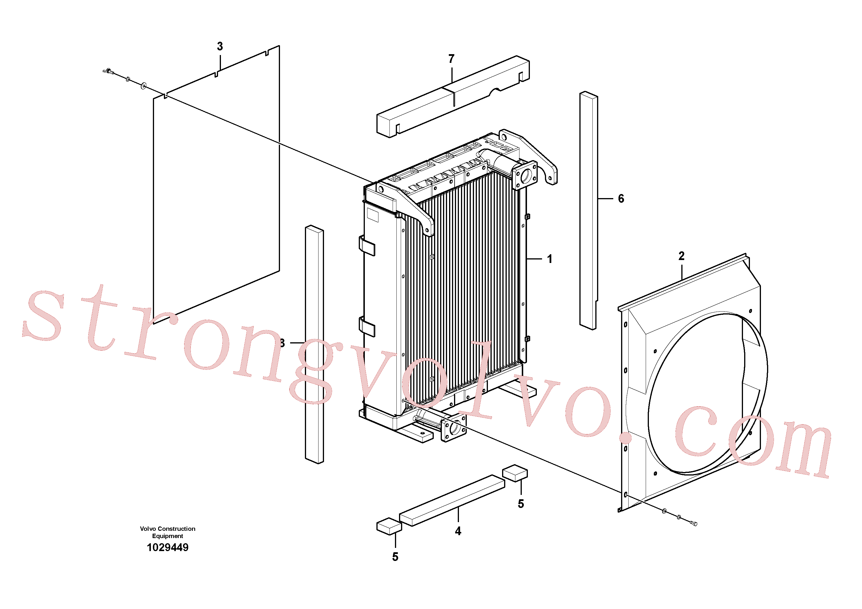 VOE14588826 Volvo Sistema hidráulico, refrigerador do óleo(1029449 Montagem)