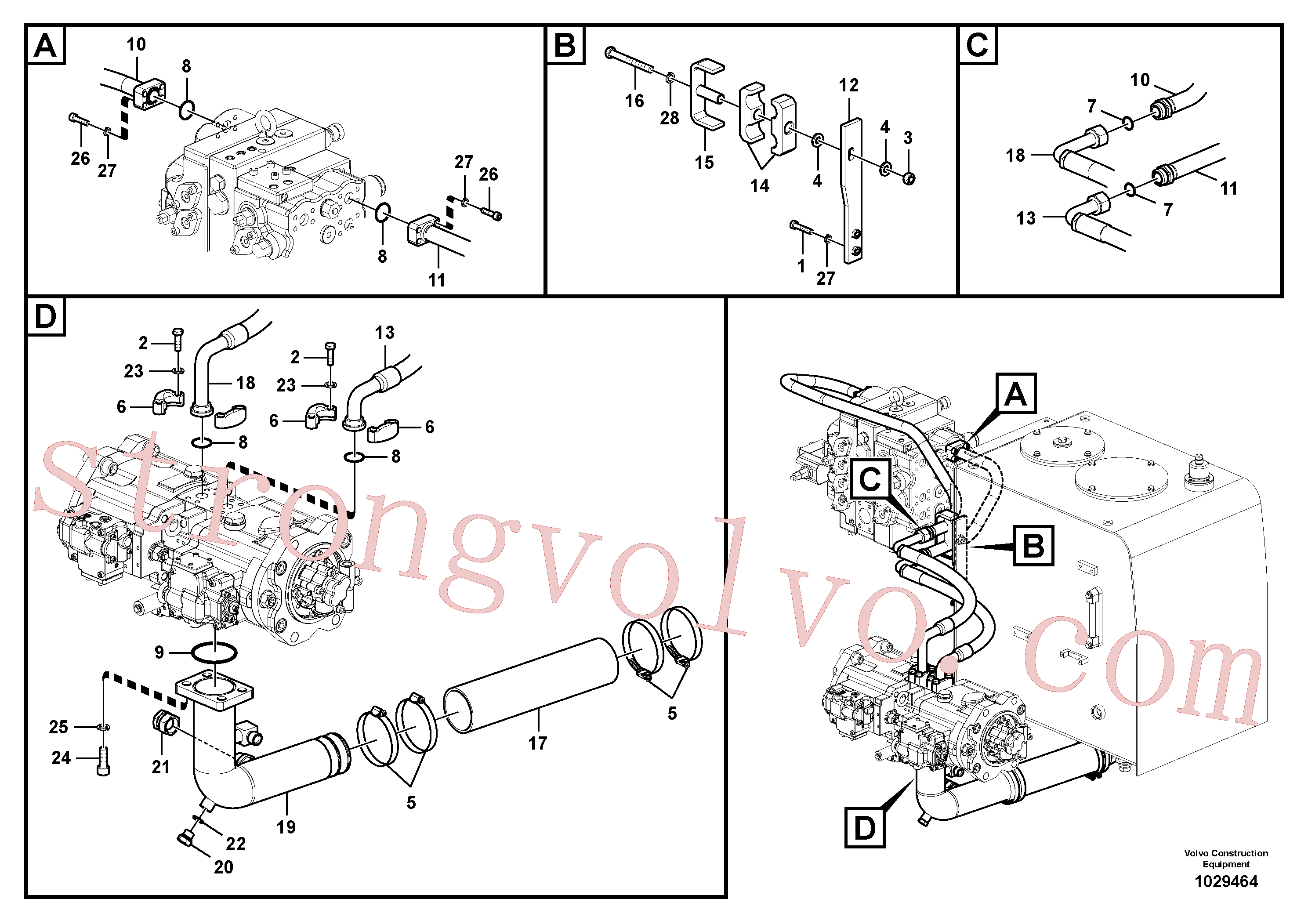 Atacado VOE14880328 Mangueira completa Volvo escavadeira