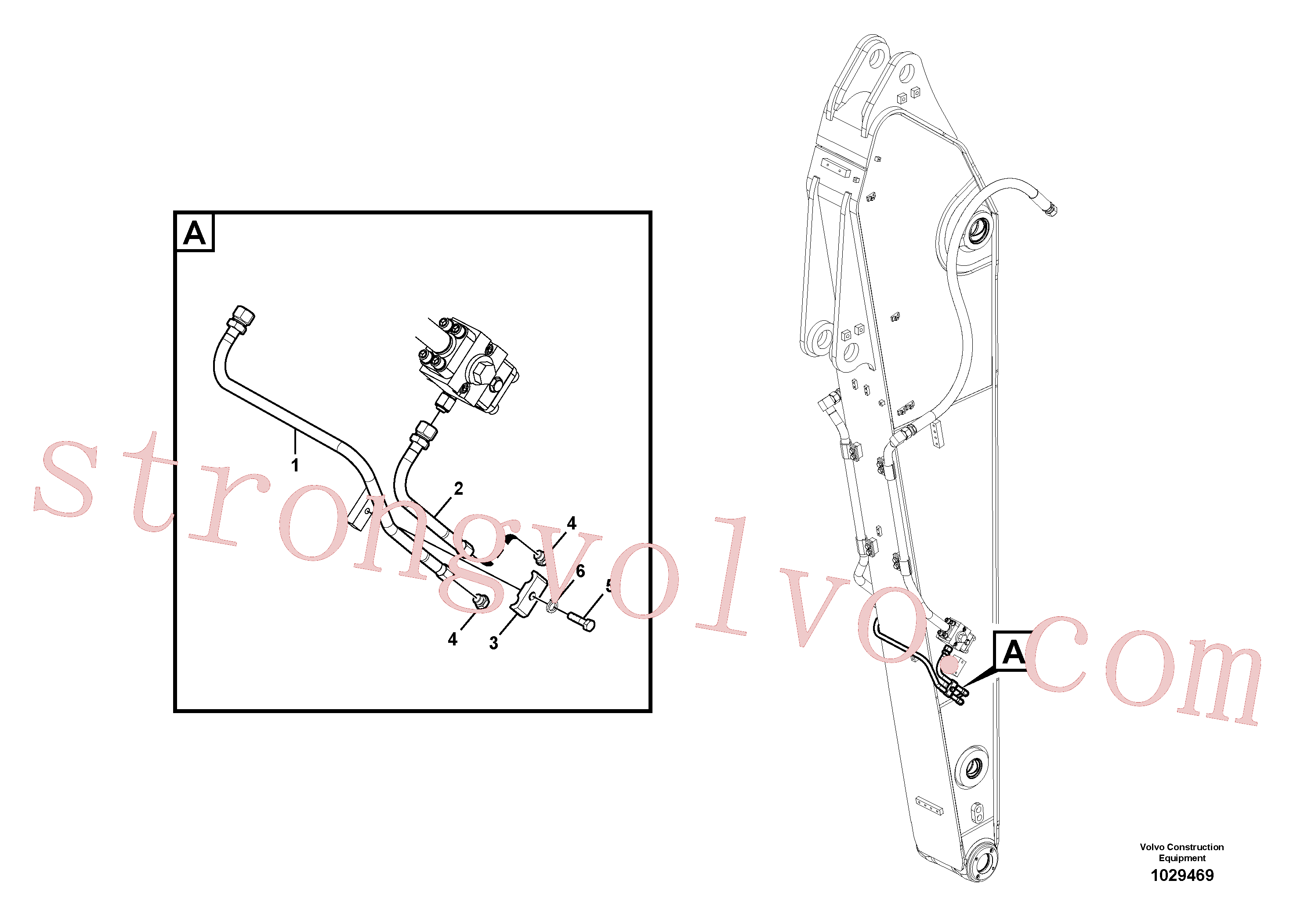 VOE14532702 Volvo Hidráulica de serviço, inclinação e rotor no braço de afundamento(1029469 Montagem)