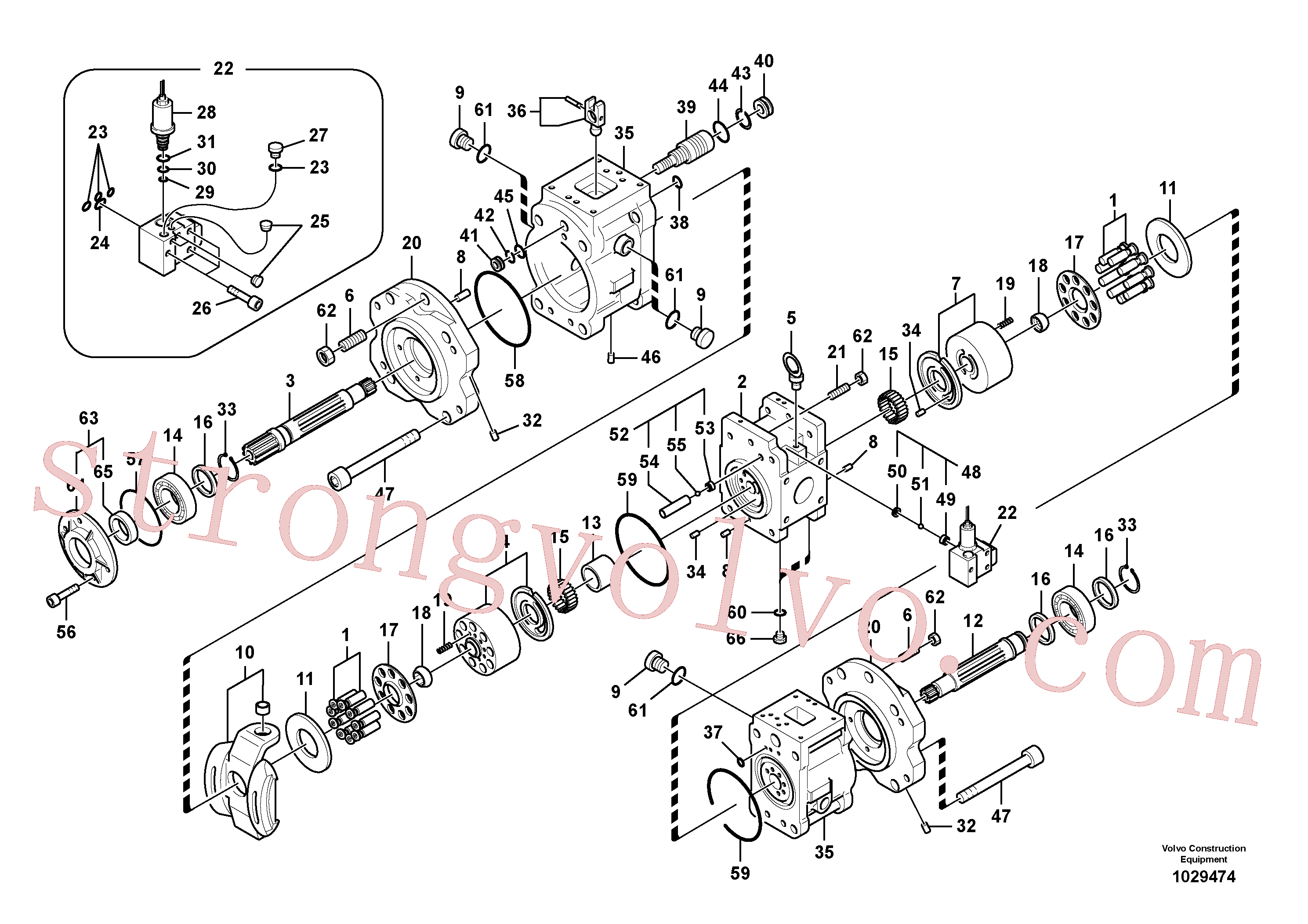 VOE14552650 Volvo Bomba hidráulica(1029474 Montagem)