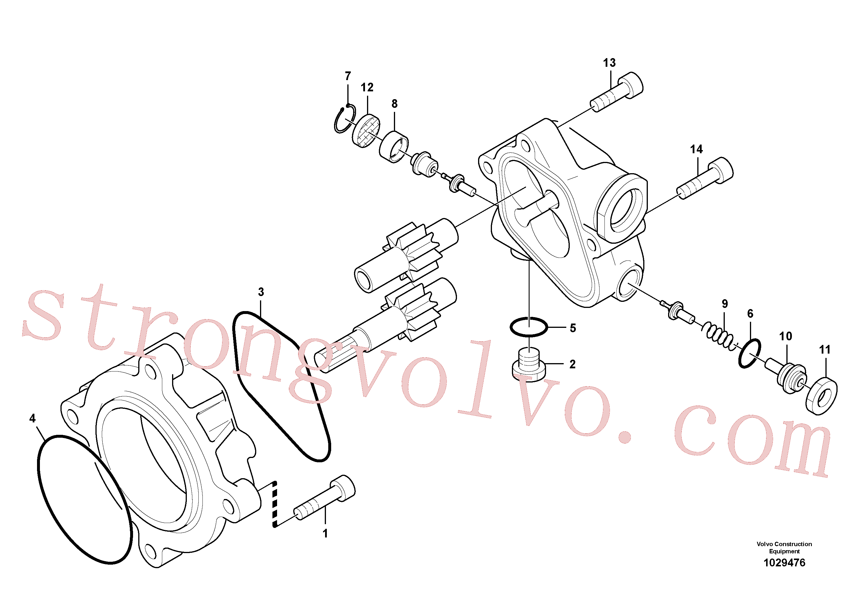 VOE14536672 Volvo Bomba da engrenagem hidráulica(1029476 Montagem)