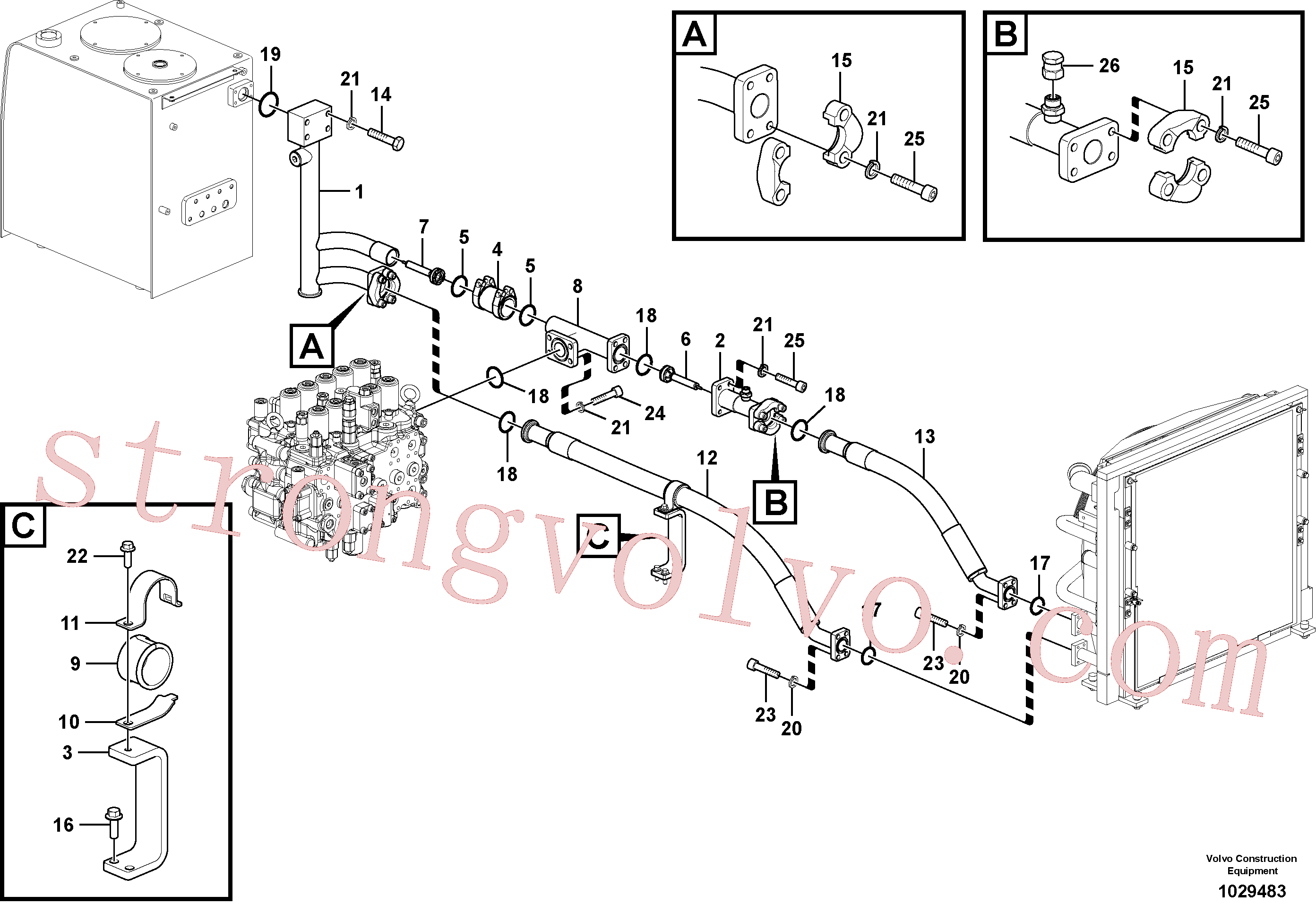 Volvo VOE14543991 Válvula Volvo Acessórios para escavadeira