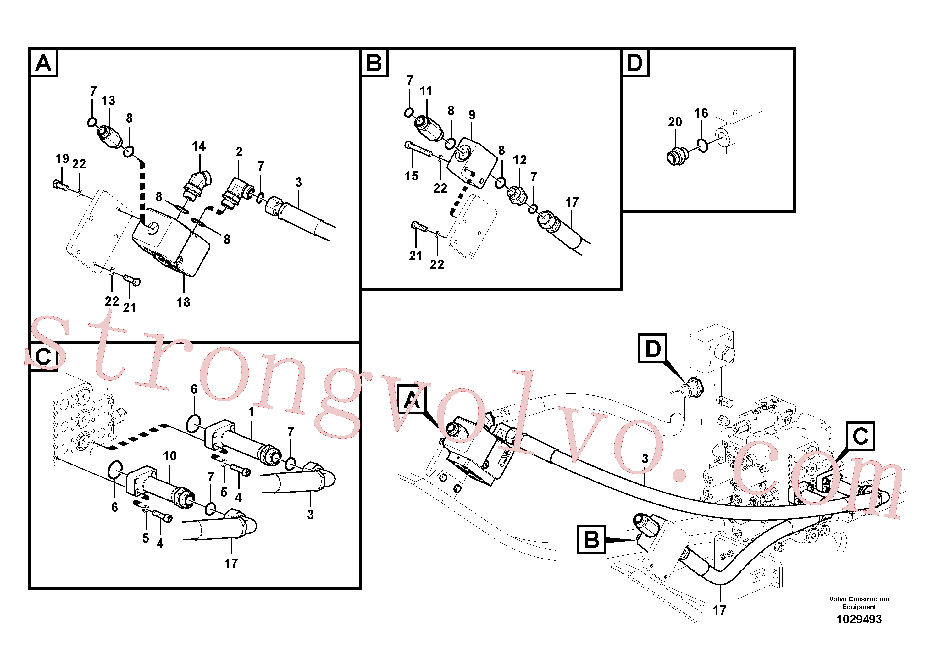 VOE14511942 Volvo Hidráulica de serviço, martelo e cortador para topo(1029493 Montagem)