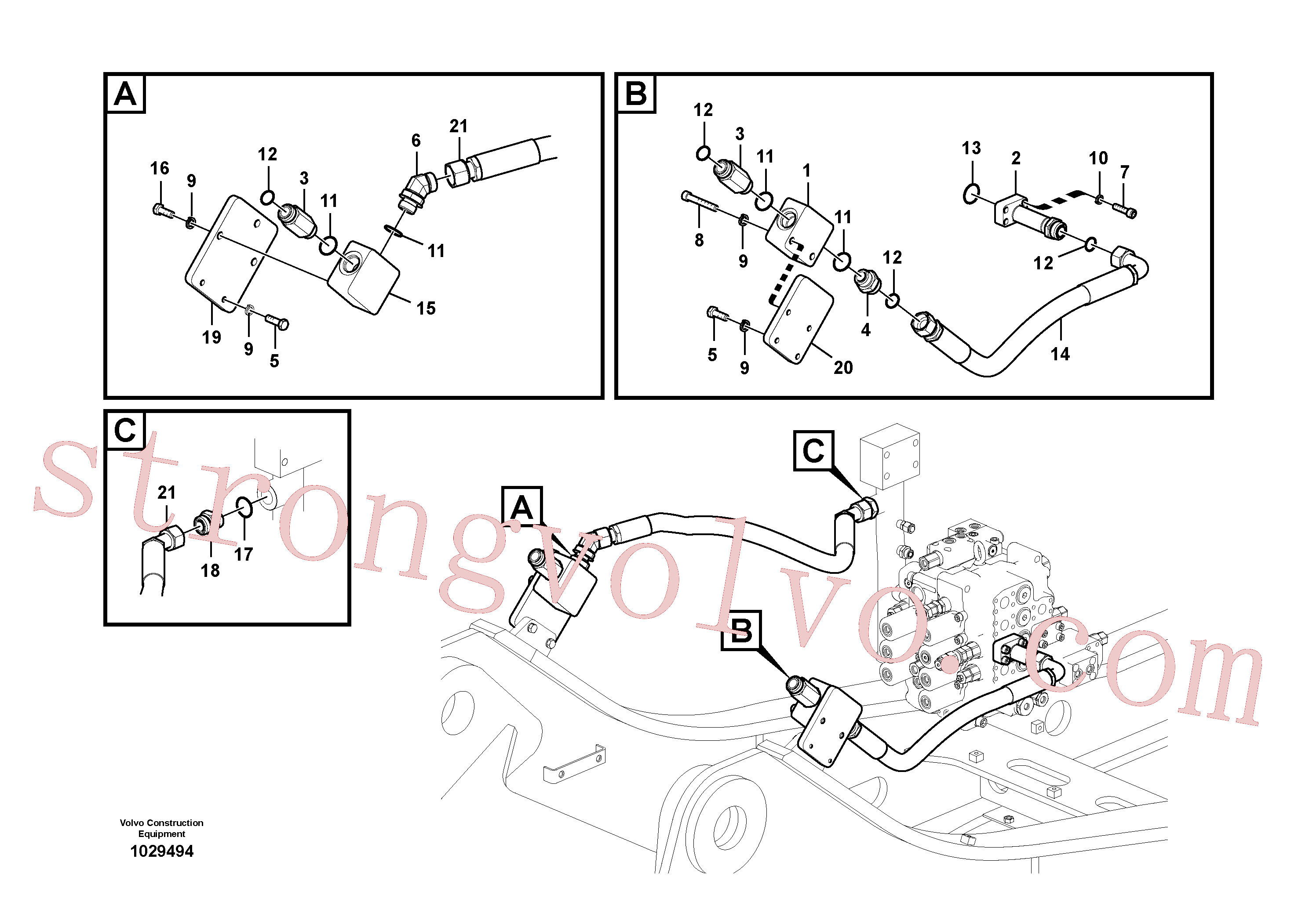 Volvo Montagem VOE14511942 Pipe Acessórios