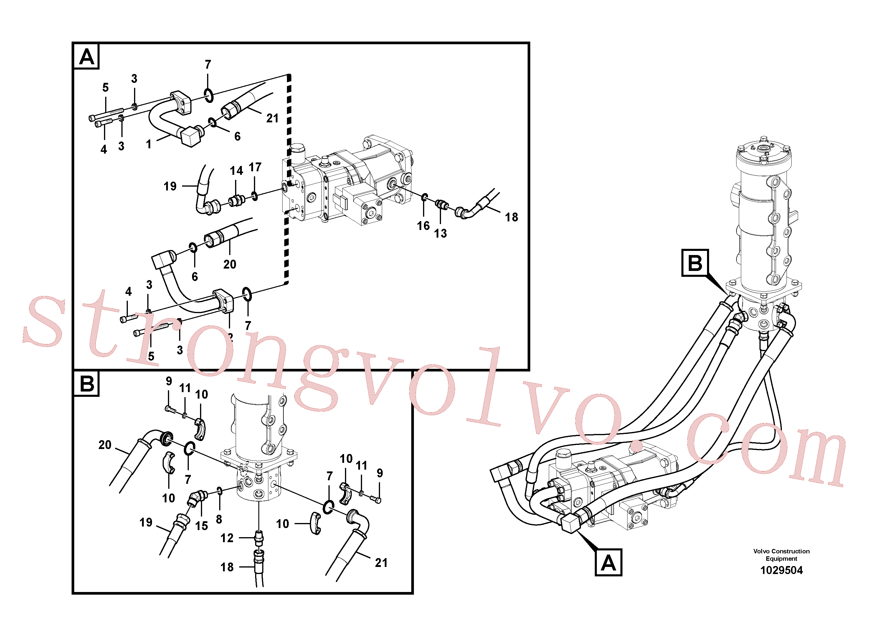 Volvo Montagem SA9412-43040 Conexão Acessórios