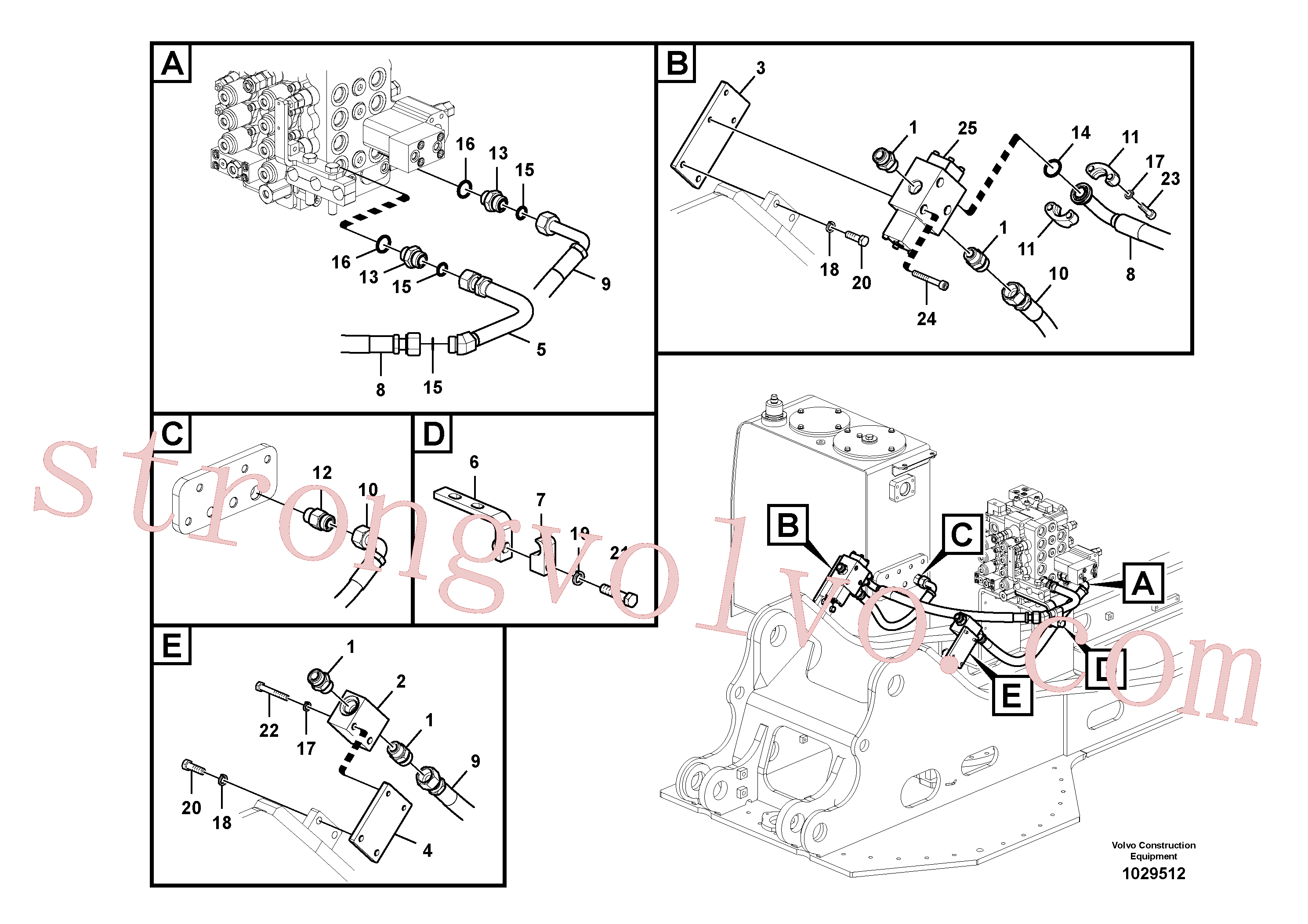 VOE14566294 Volvo Hidráulica de serviço, martelo e cortador para topo(1029512 Montagem)